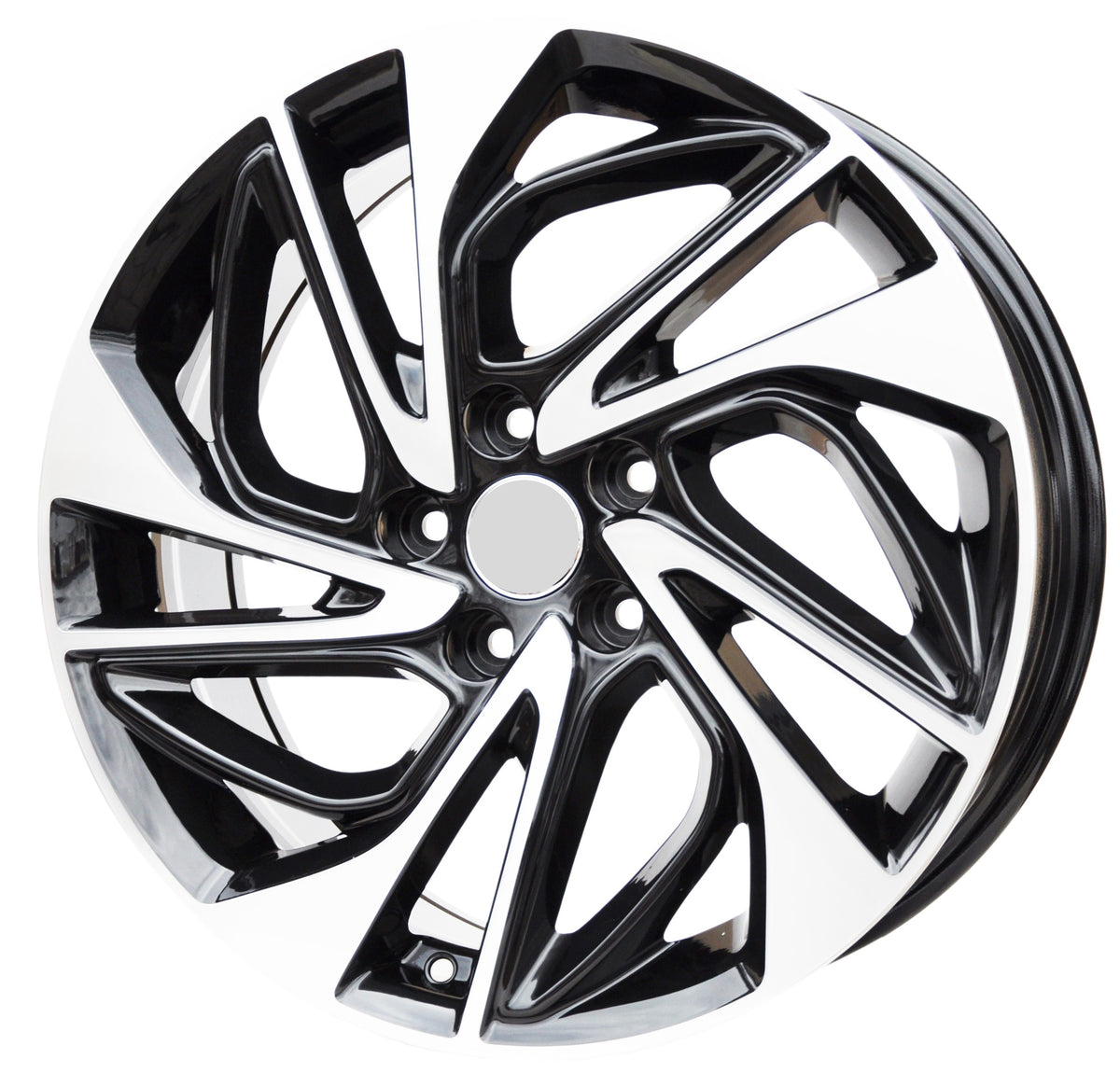 PDW 5518 Alufælge 16" 6,5J 5x114.3 ET45 – Poleret/sort (sæt á 4)