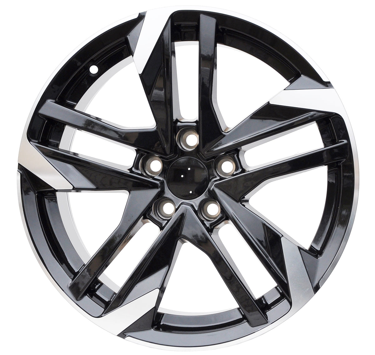 PDW 170 Alufælge 16" 7J 5x108 ET25 – Poleret/sort (sæt á 4)