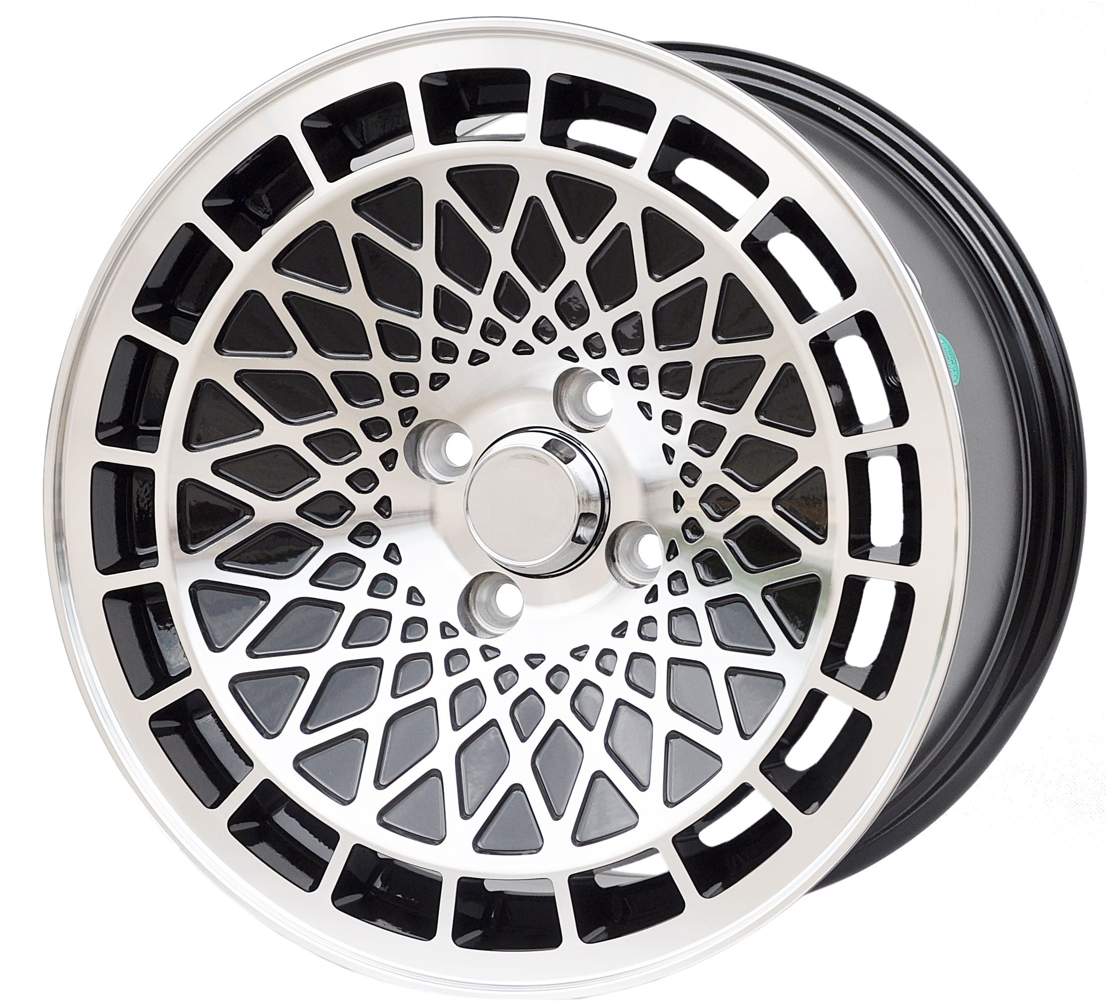 PDW 441/519 Alufælge 15" 4x100 ET25 – Poleret/sort (sæt á 4)