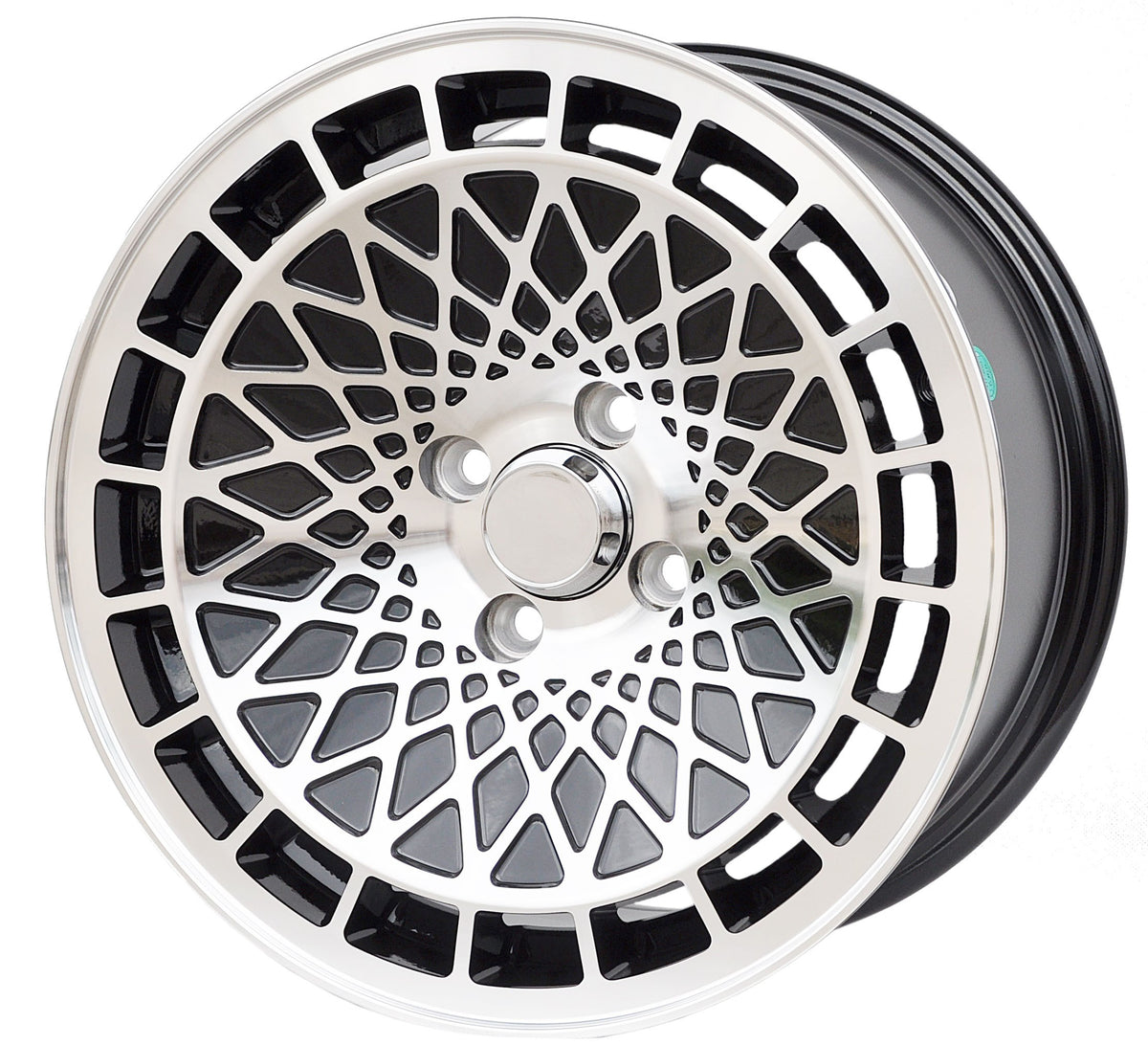 PDW 441/519 Alufælge 15" 8J 4x100 ET25 – Poleret/sort (sæt á 4)