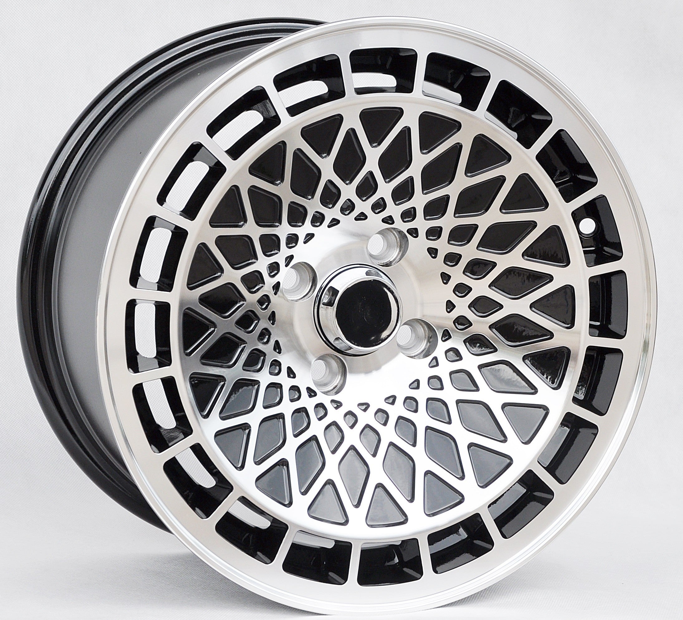 PDW 441/519 Alufælge 15" 4x100 ET25 – Poleret/sort (sæt á 4)