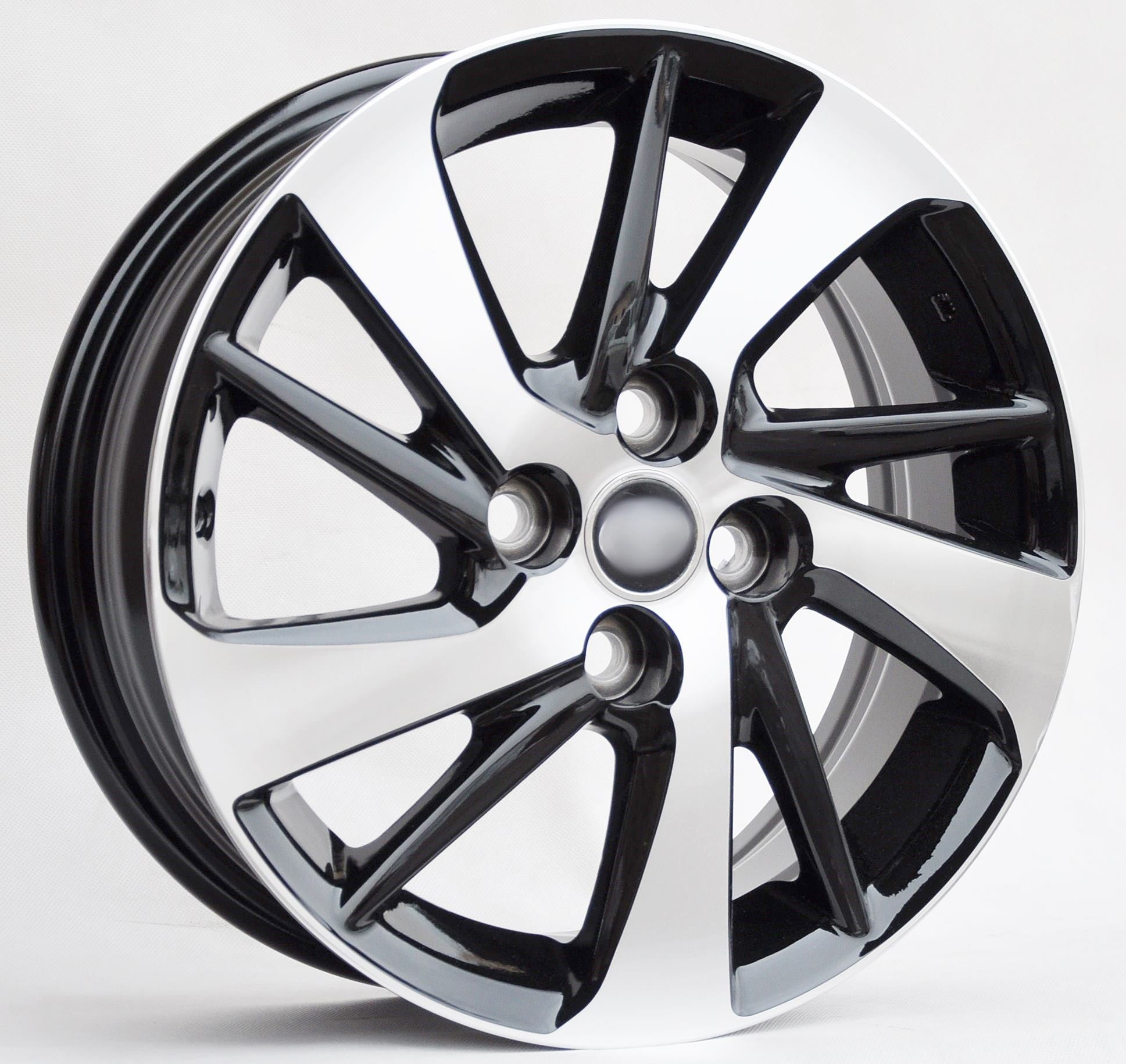 PDW 0458 Alufælge 14" 4x100 ET45 – Poleret/sort (sæt á 4)