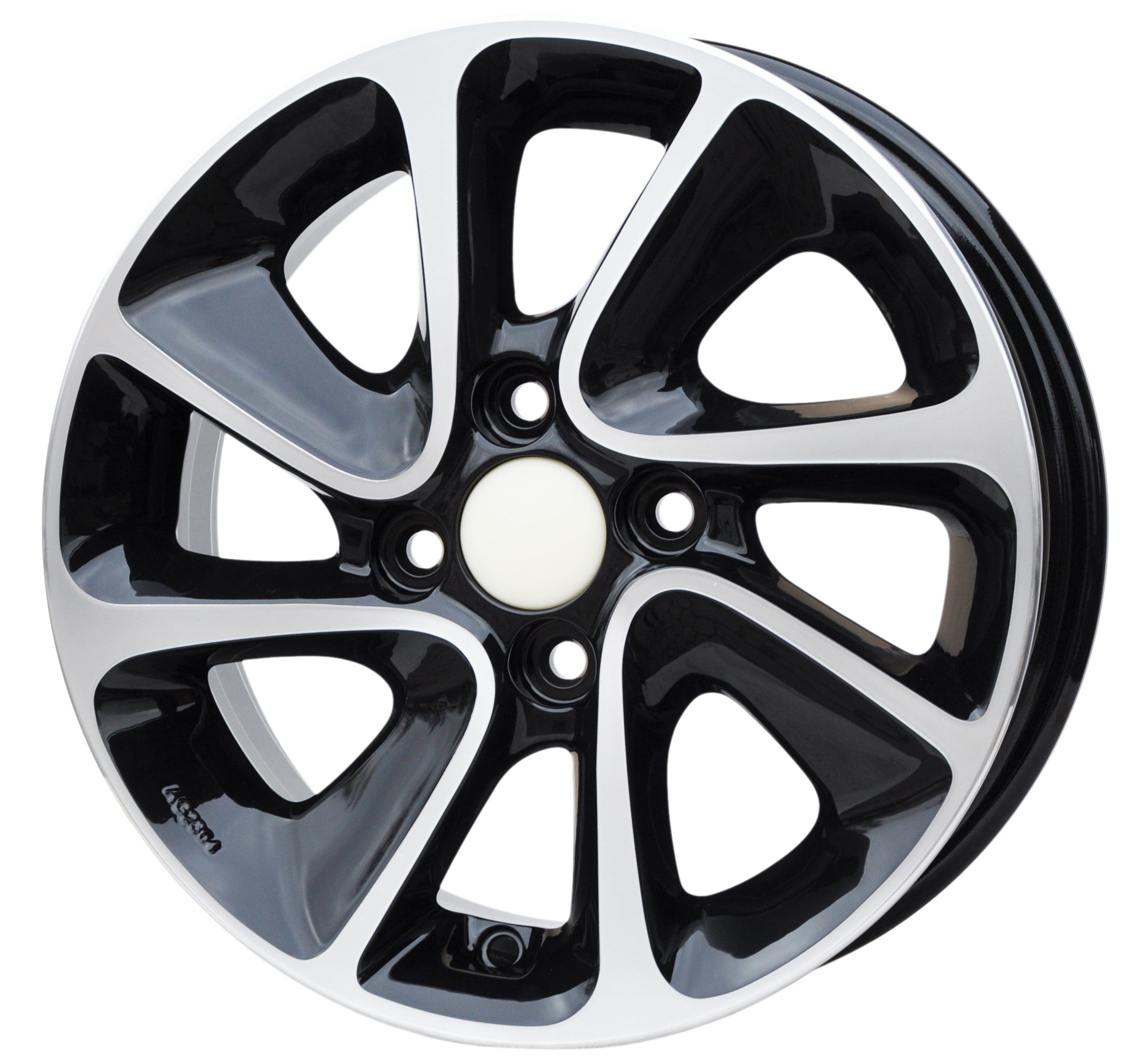 PDW 5387 Alufælge 14" 4x100 ET41 – Poleret/sort (sæt á 4)