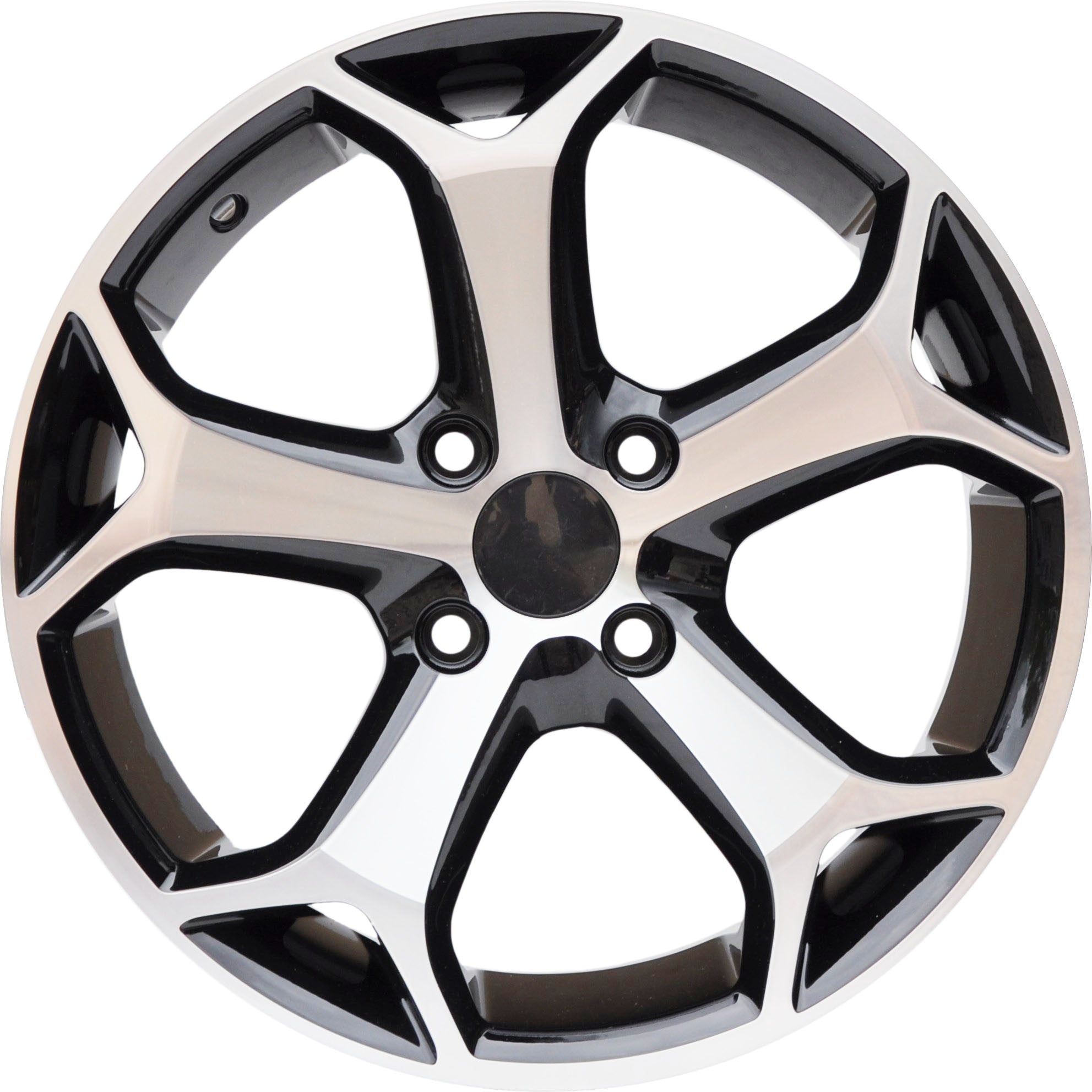 PDW 386 Alufælge 15" 4x108 ET47.5 – Poleret/sort (sæt á 4)