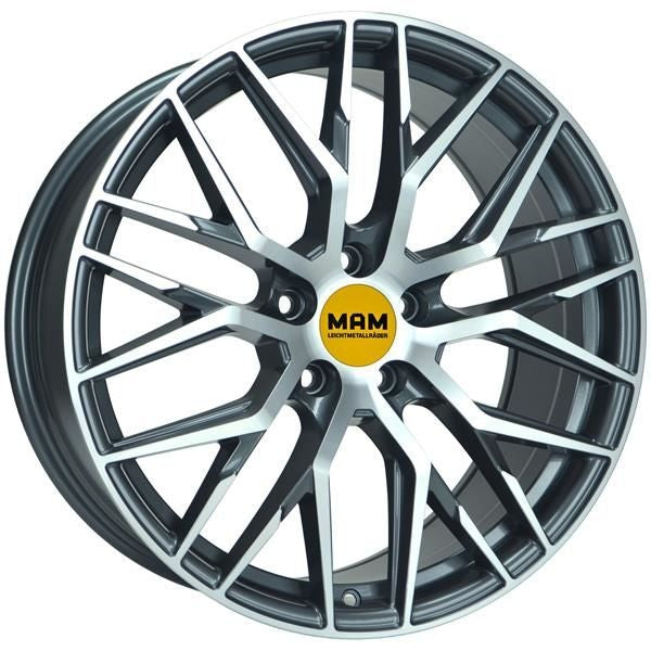 MAM RS4 Alufælge 19" 5x114.3 ET40 – Poleret/grafit (sæt á 4)
