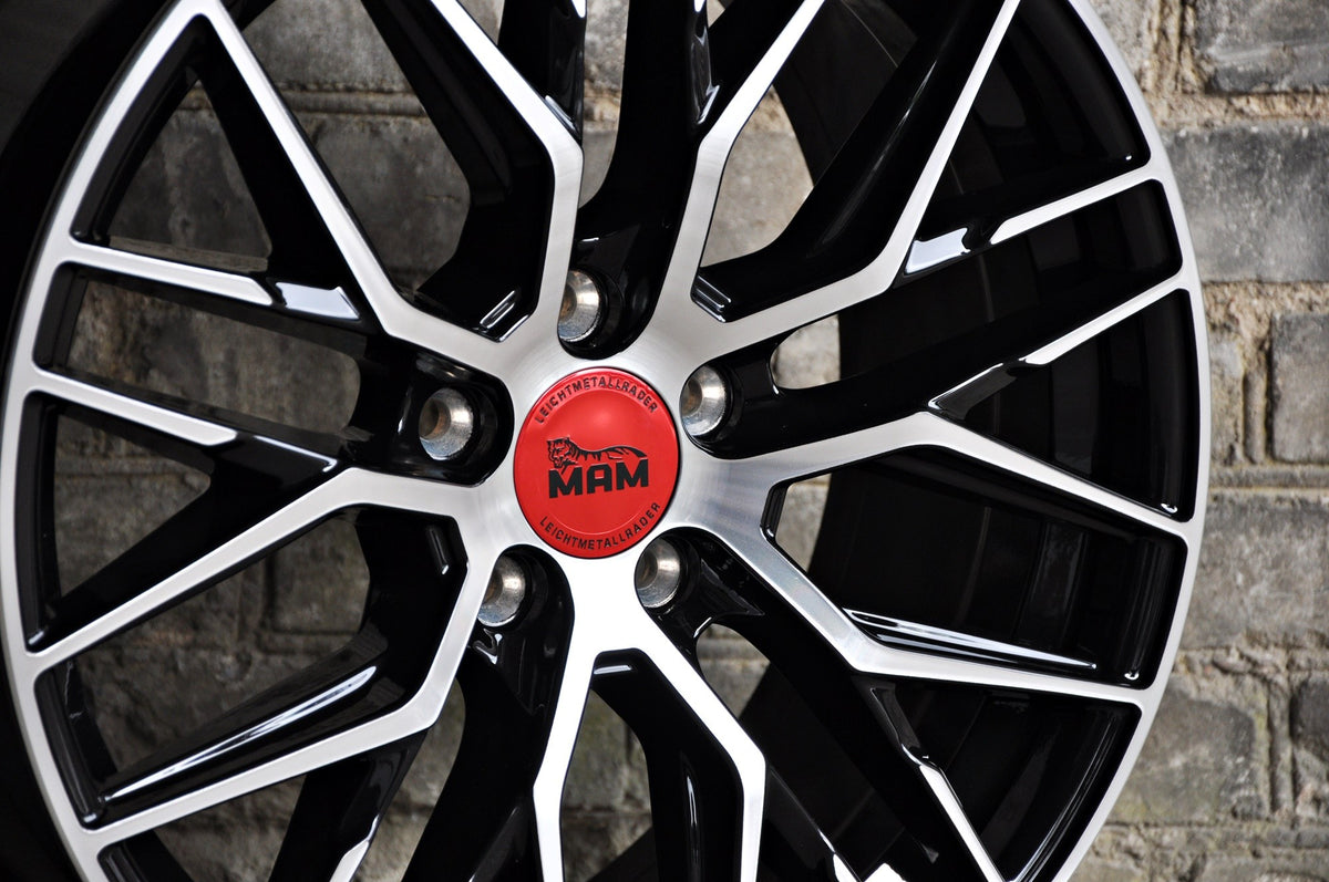 MAM RS4 Alufælge 18" 5x114.3 ET40 – Poleret/sort (sæt á 4)