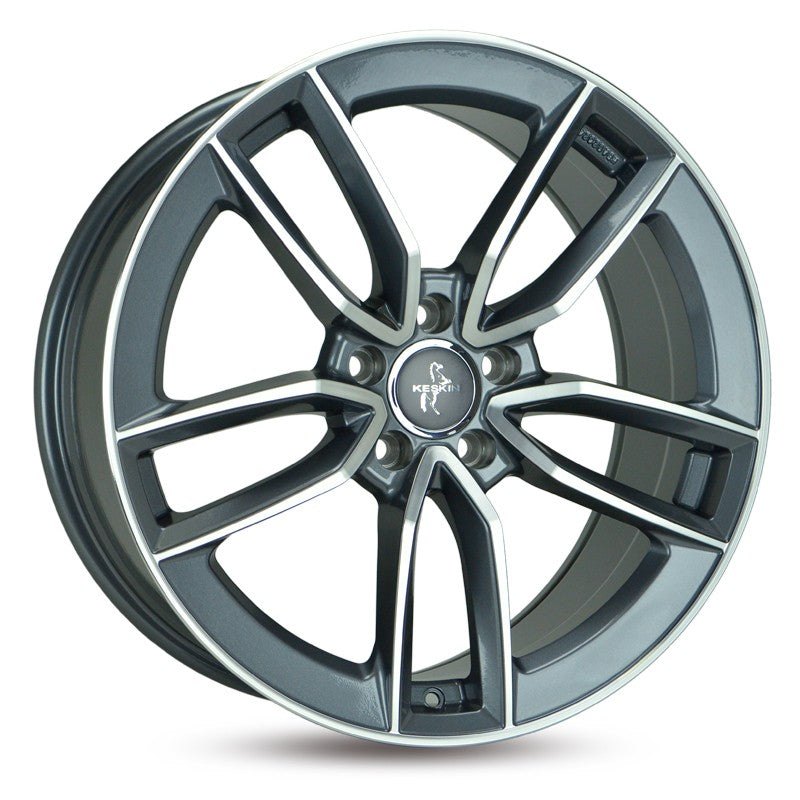 Keskin KT21 Alufælge 17" 7,5J 5x112 ET45 – Palladium m. poleret front (sæt á 4)