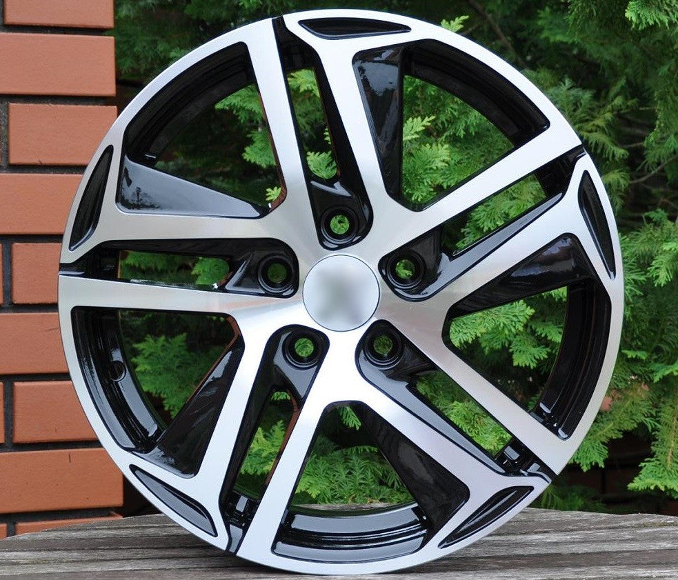 PDW 876/534 Alufælge 16" 4x108 ET25 – Poleret/sort (sæt á 4)