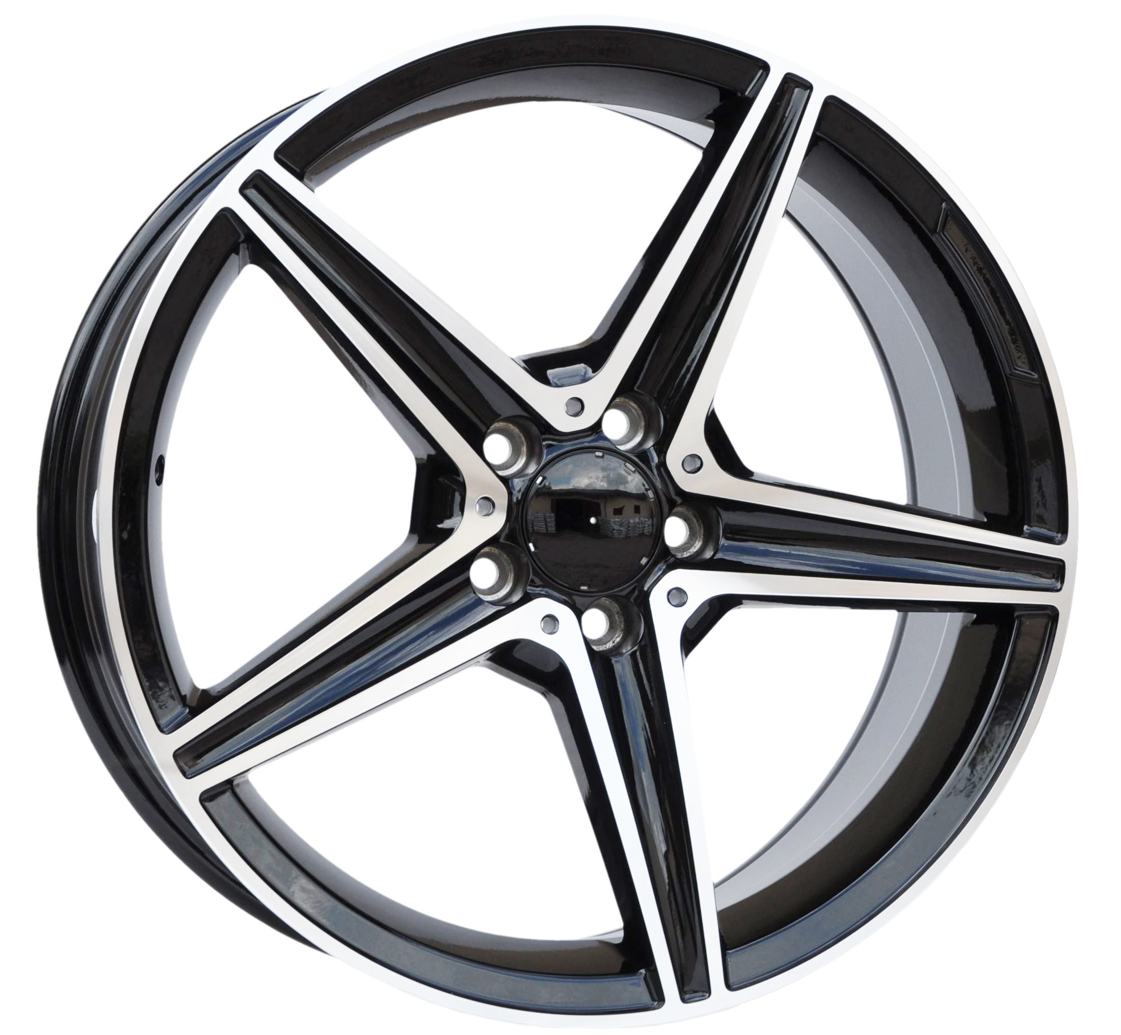 PDW 5052 Alufælge 17" 5x112 ET44 – Poleret/sort (sæt á 4)
