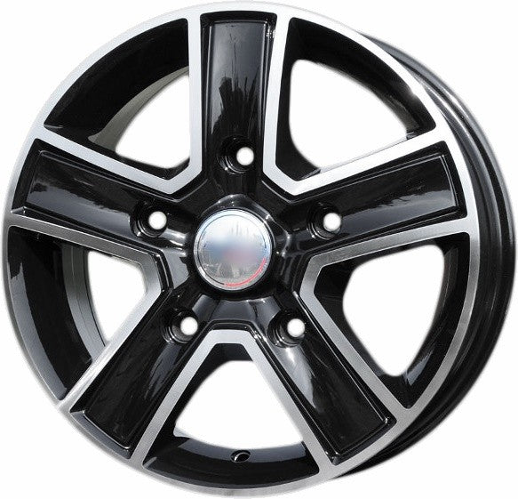 PDW 473 Alufælge 15" 5x130 ET50 – Poleret/sort (sæt á 4)