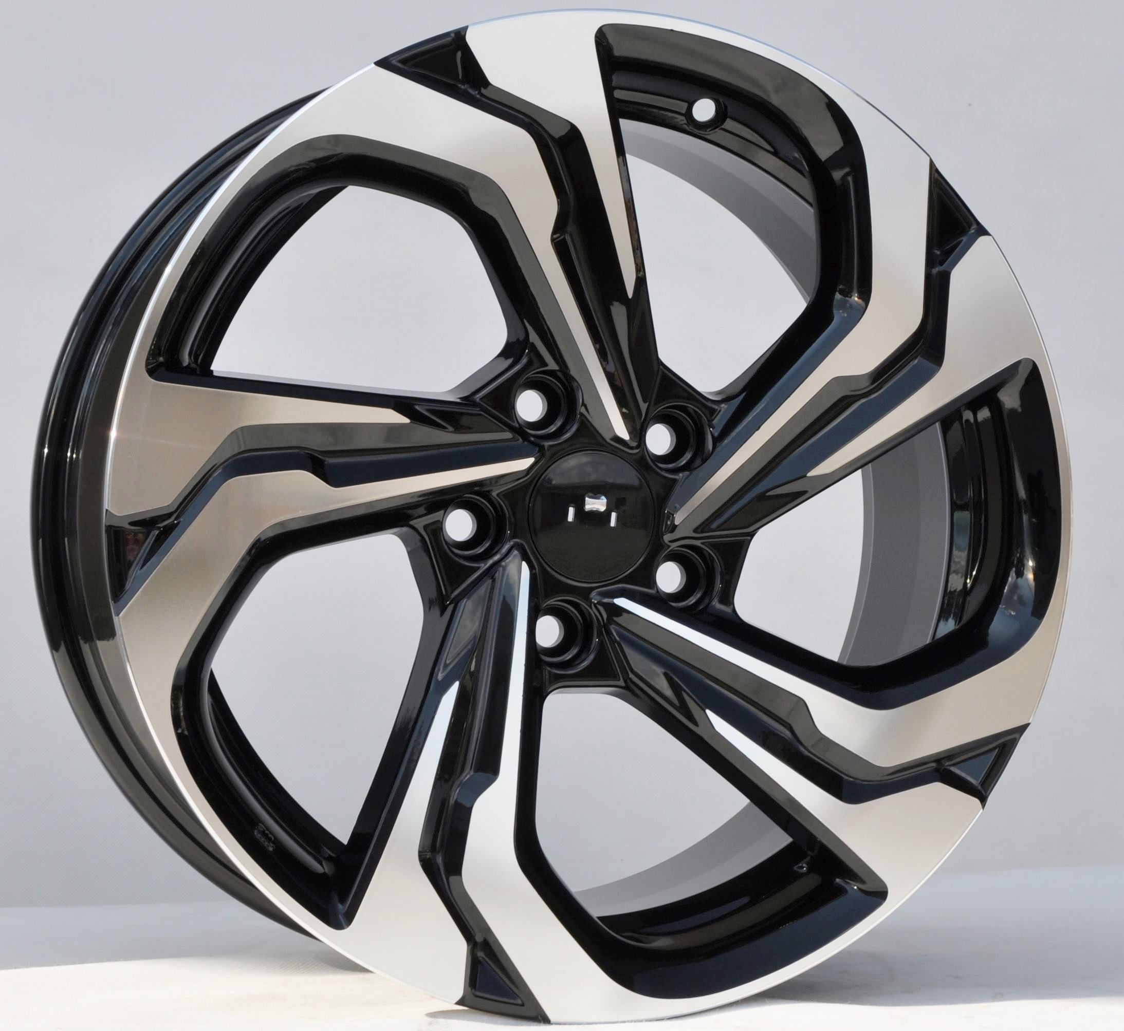 PDW 2019 Alufælge 17" 5x114.3 ET45 – Poleret/sort (sæt á 4)