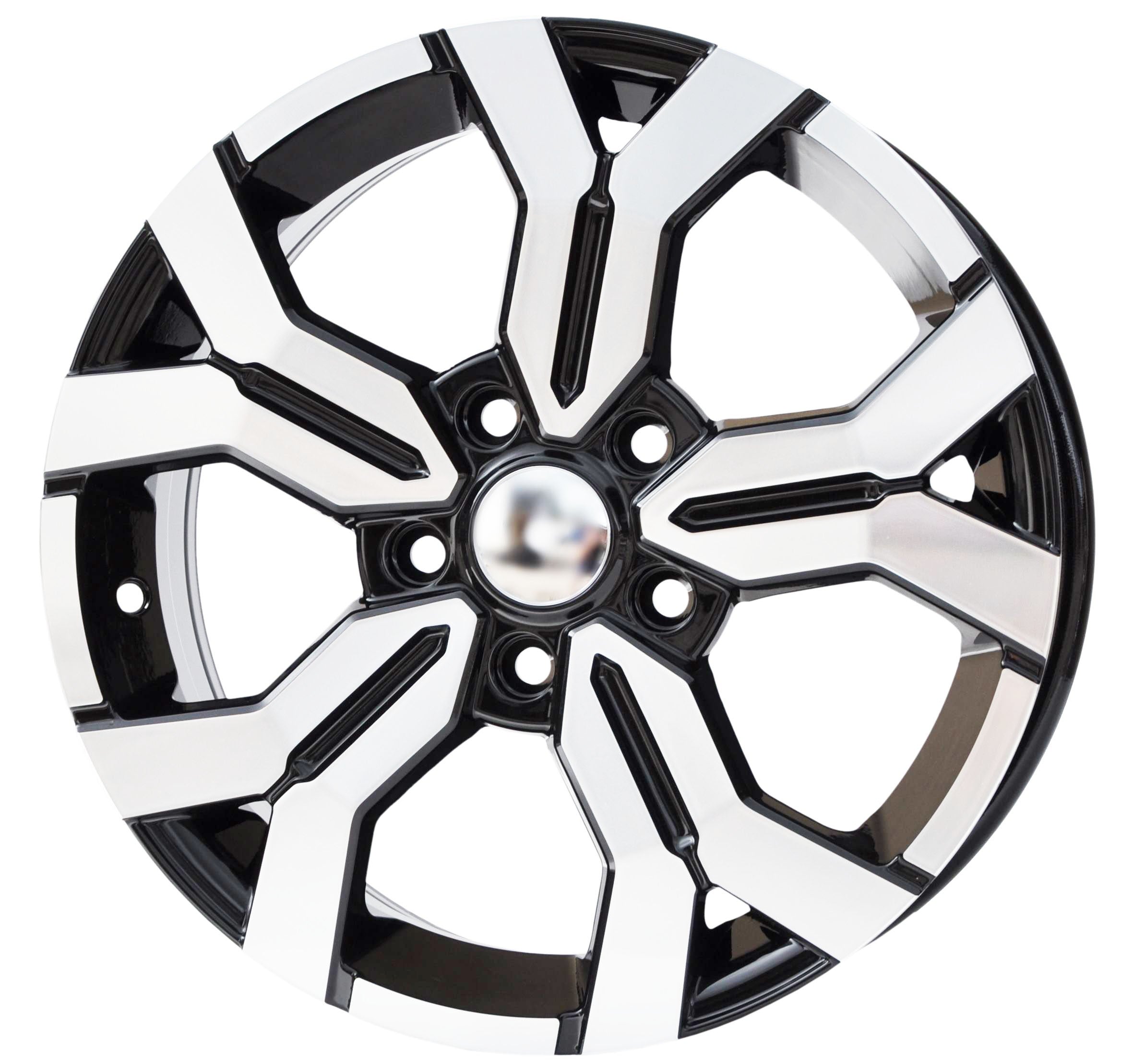 PDW 1110 Alufælge 16" 5x114.3 ET50 – Poleret/sort (sæt á 4)