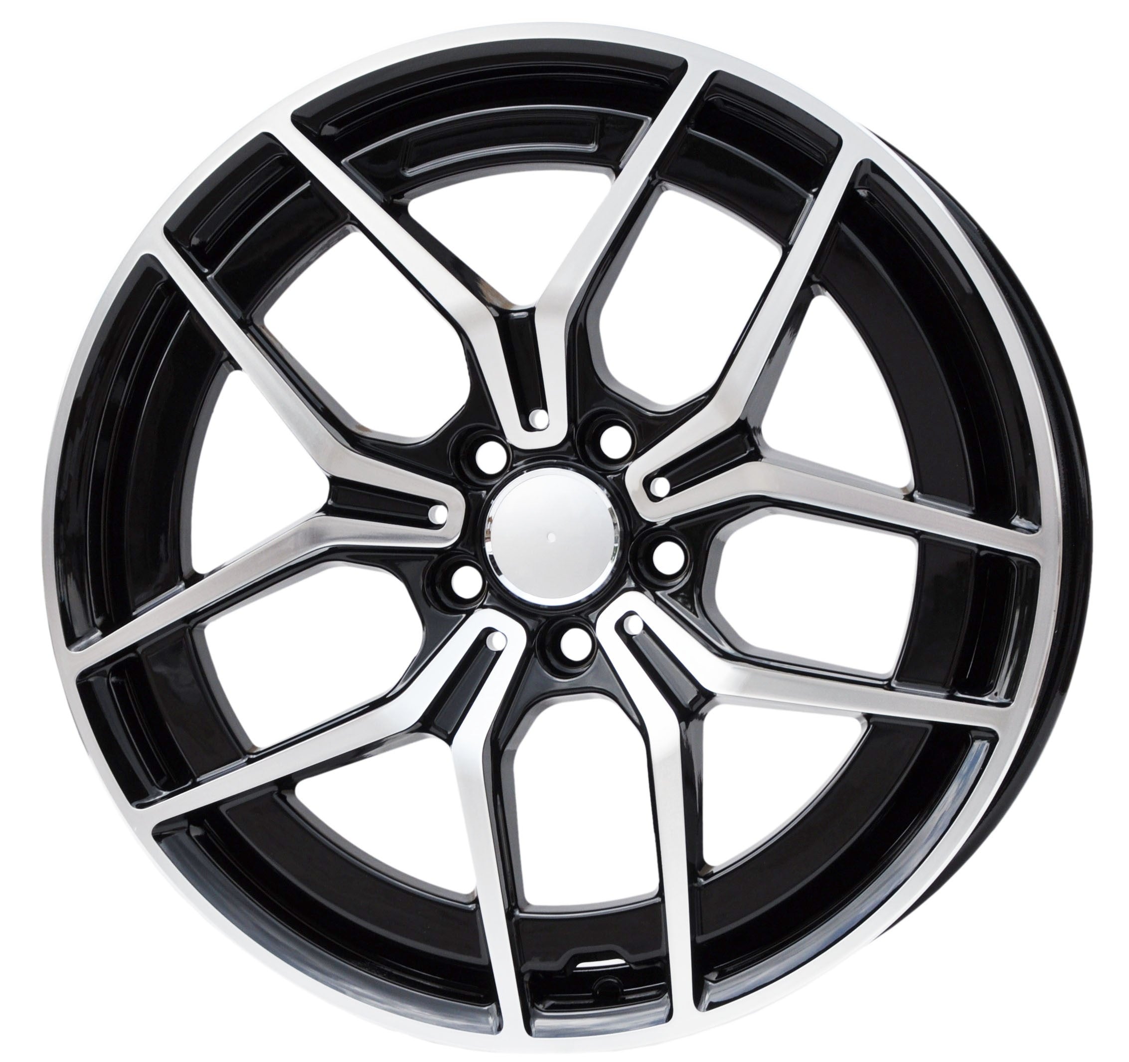 PDW 1034 Alufælge 18" 5x112 ET44 – Poleret/sort (sæt á 4)