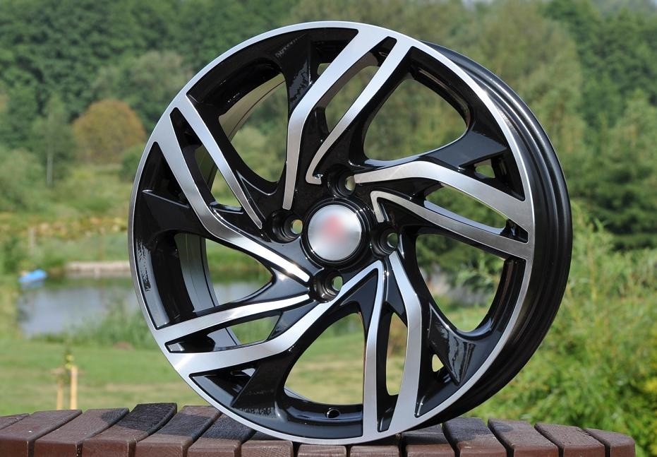 PDW 607a Alufælge 16" 4x108 ET25 – Poleret/sort (sæt á 4)