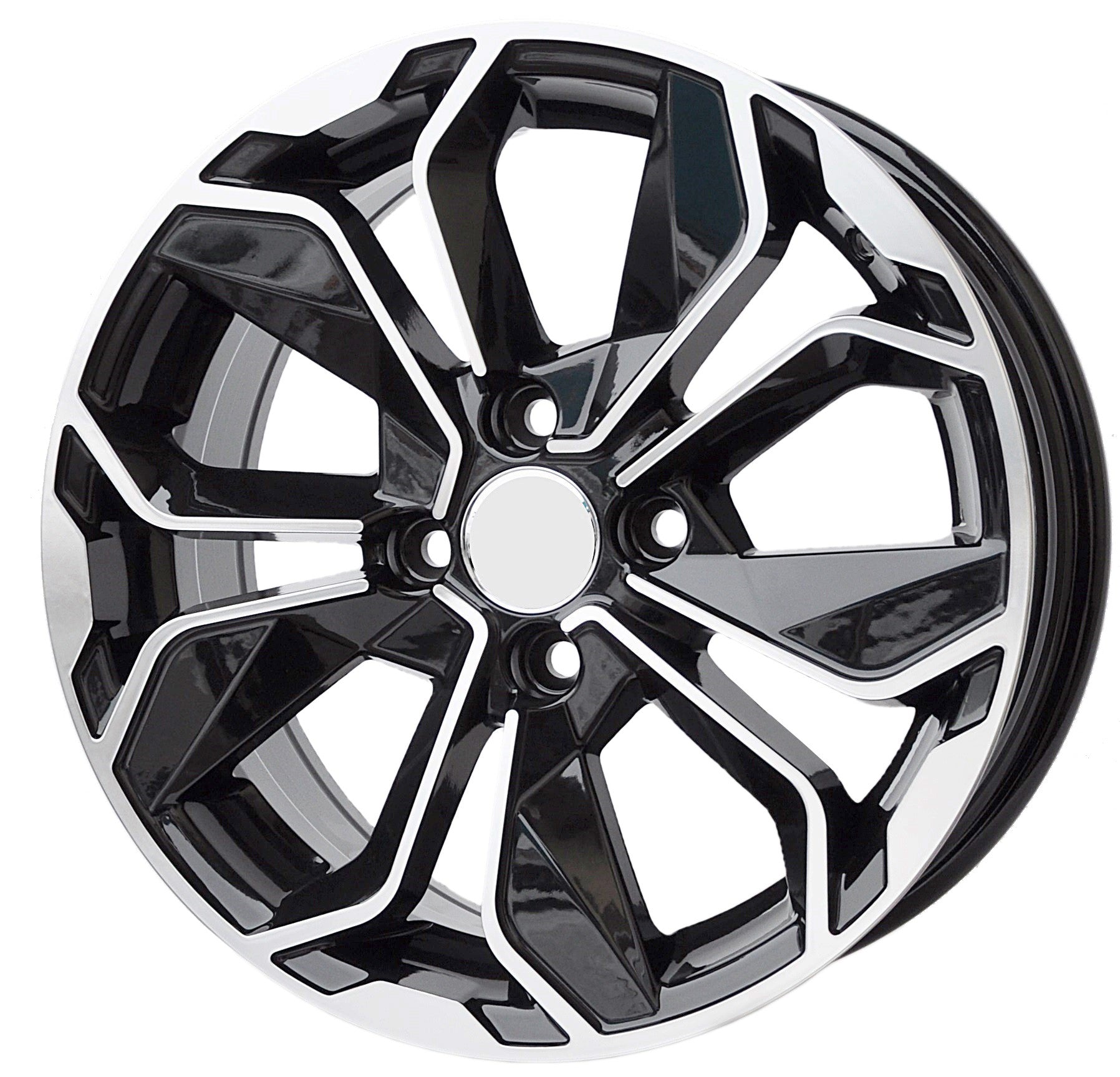 PDW 5296 Alufælge 14" 4x100 ET40 – Poleret/sort (sæt á 4)