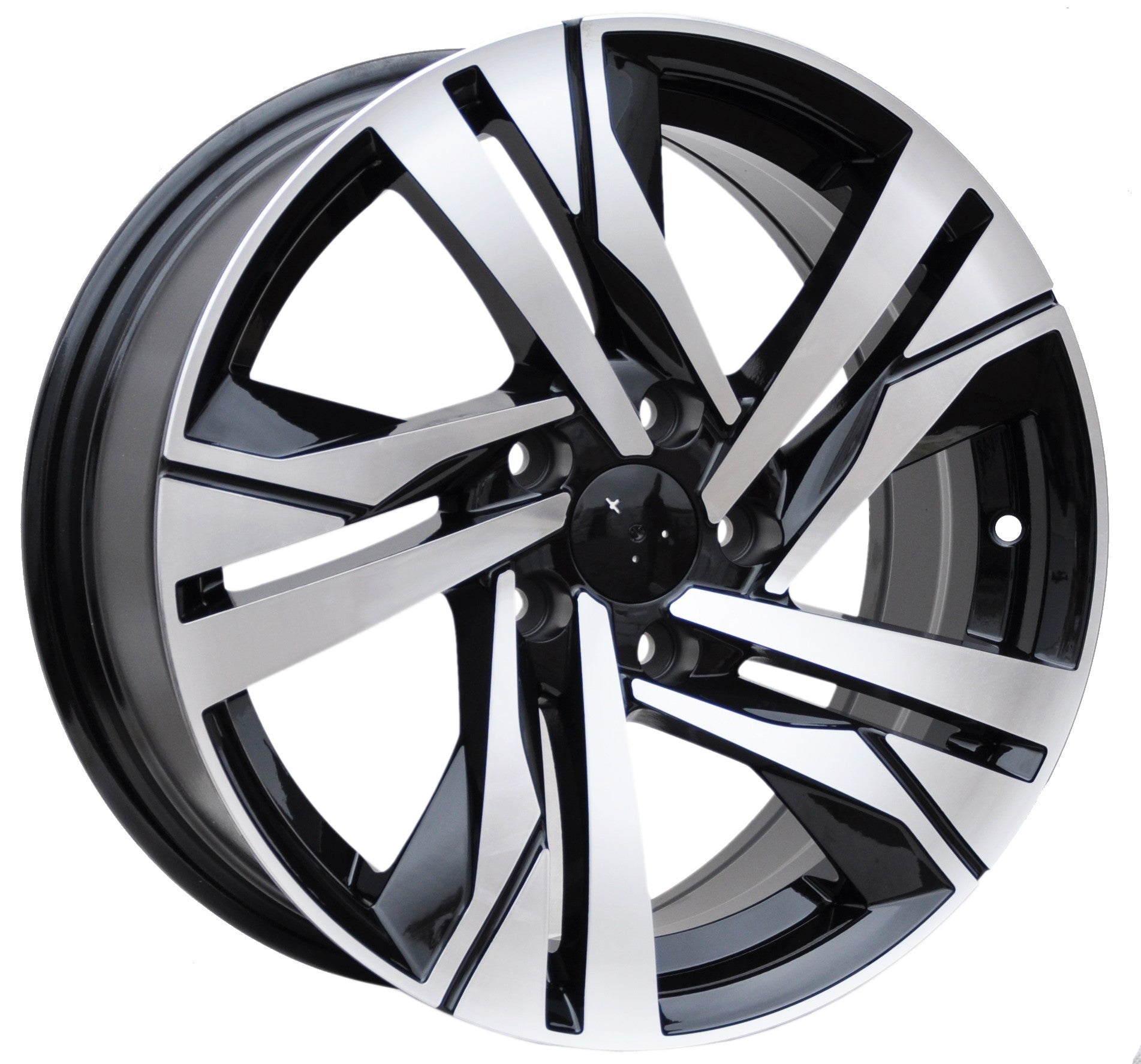 PDW 5543/LENS Alufælge 16" 4x108 ET32 – Poleret/sort (sæt á 4)