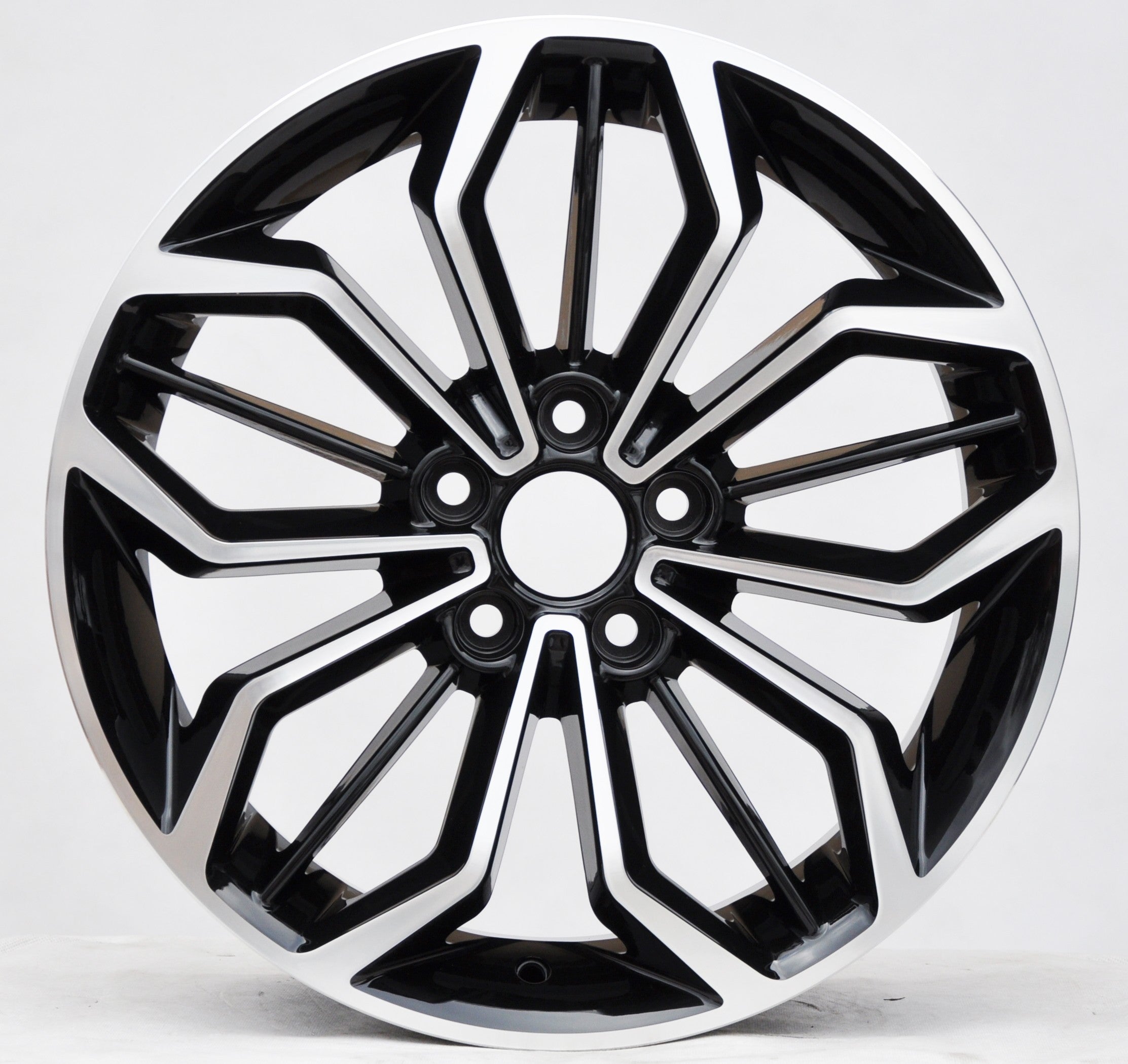 PDW 5433 Alufælge 17" 5x108 ET50 – Poleret/sort (sæt á 4)