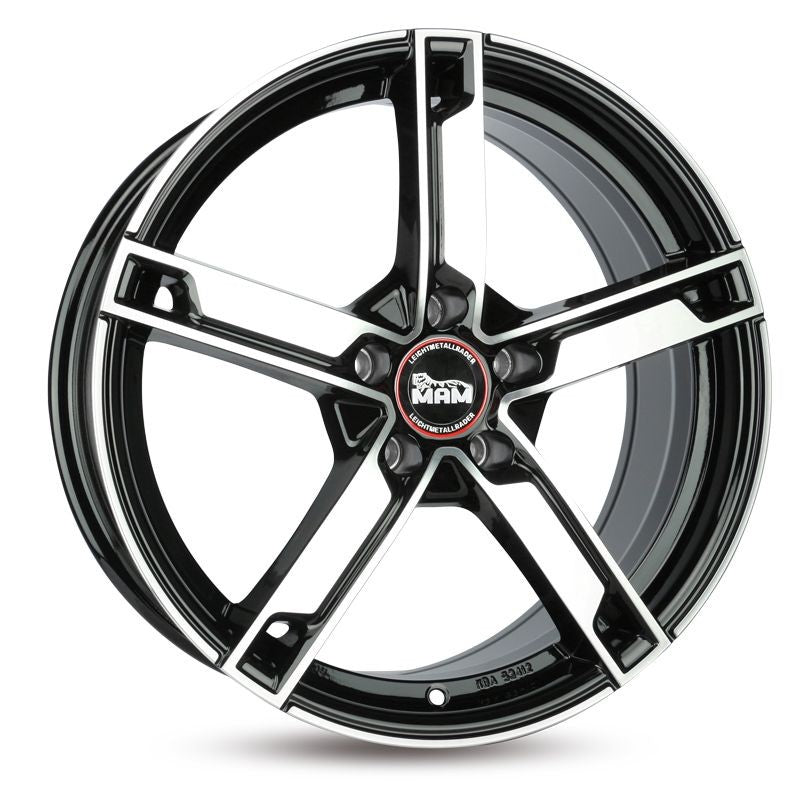 MAM W4 Alufælge 17" 4x100 ET35 – Poleret/sort (sæt á 4)