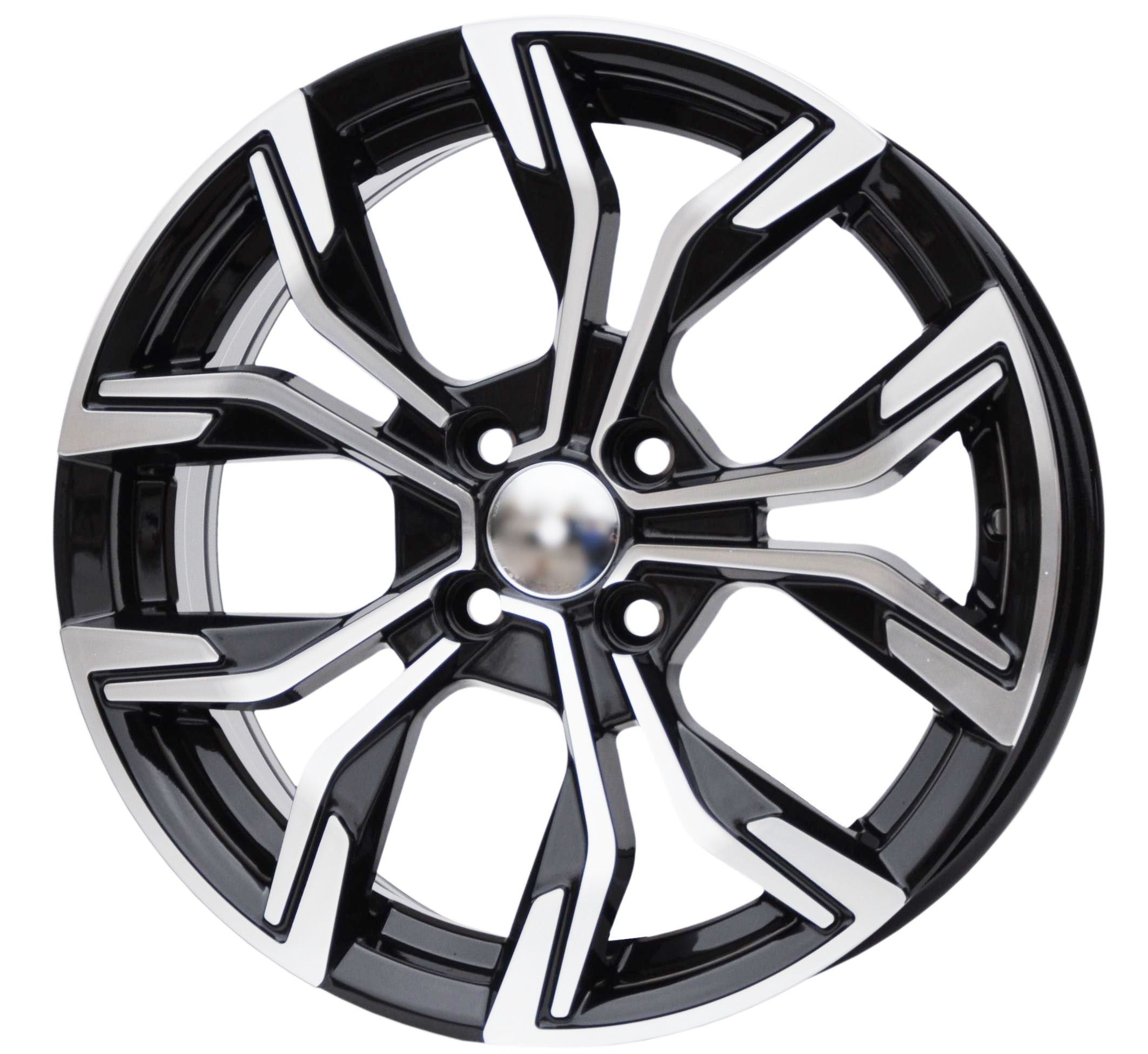 PDW 5920 Alufælge 17" 4x100 ET37 – Poleret/sort (sæt á 4)