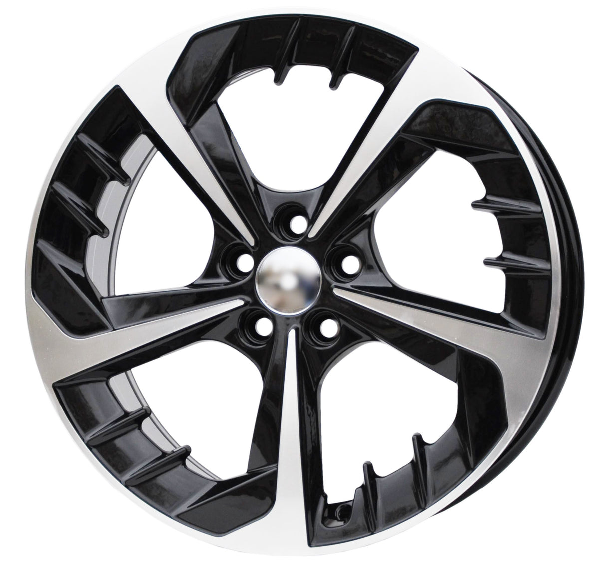 PDW 5943 Alufælge 17" 7J 5x100 ET51 – Poleret/sort (sæt á 4)