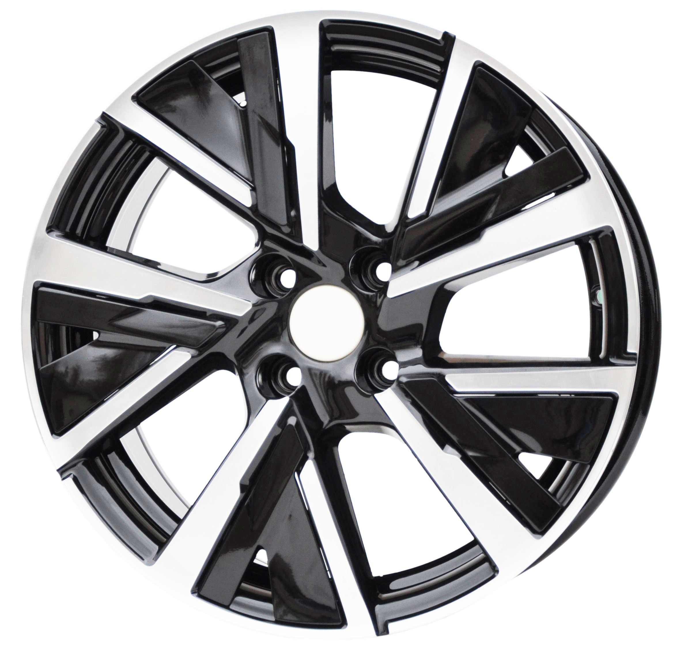 PDW 5906 Alufælge 17" 4x108 ET32 – Poleret/sort (sæt á 4)