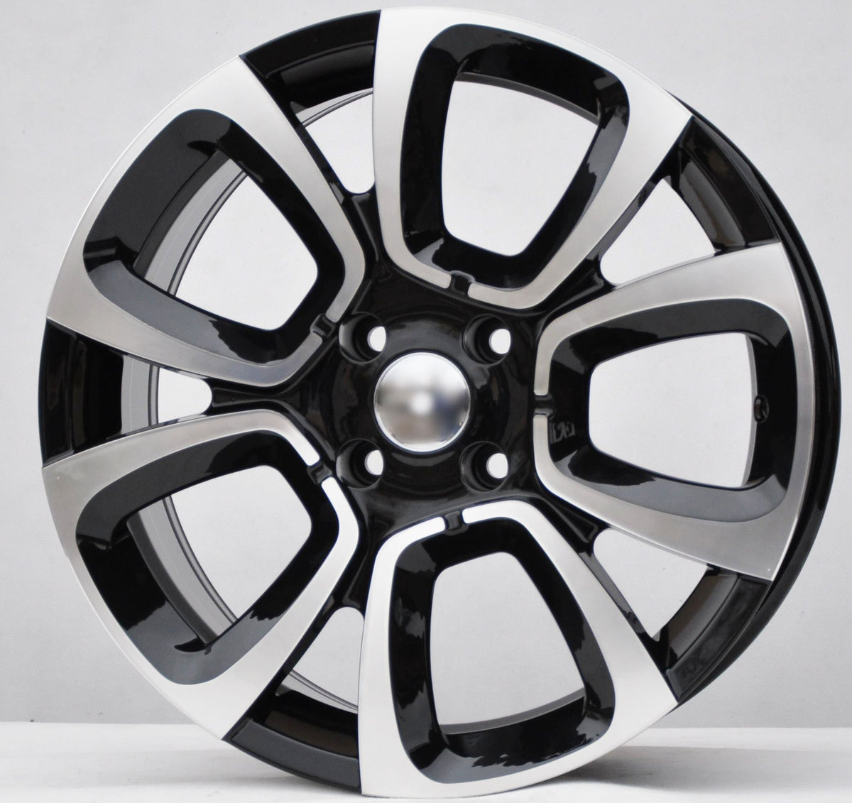 PDW 5850 Alufælge 17" 7J 4x108 ET25 – Poleret/sort (sæt á 4)