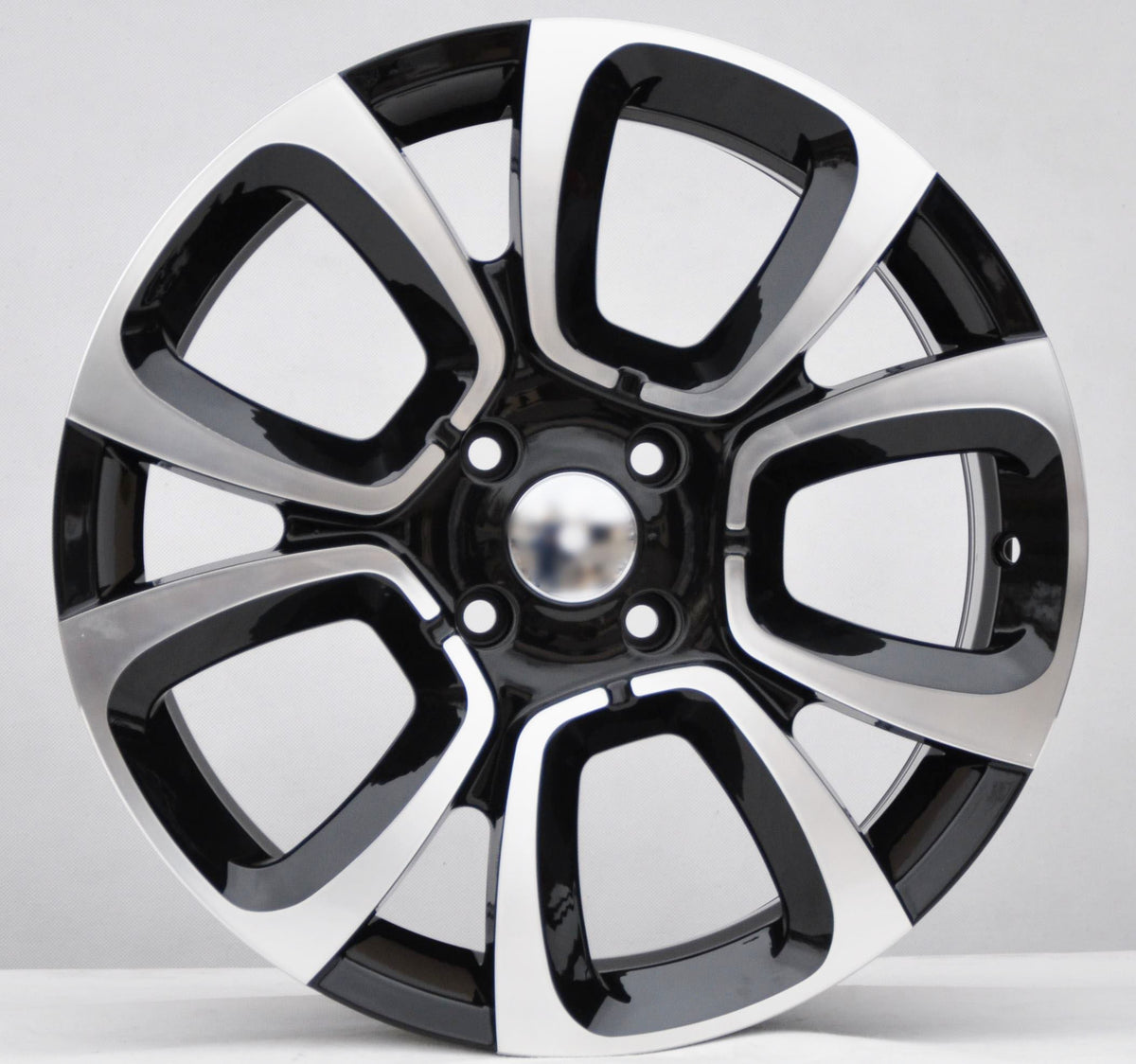 PDW 5850 Alufælge 17" 7J 4x108 ET25 – Poleret/sort (sæt á 4)