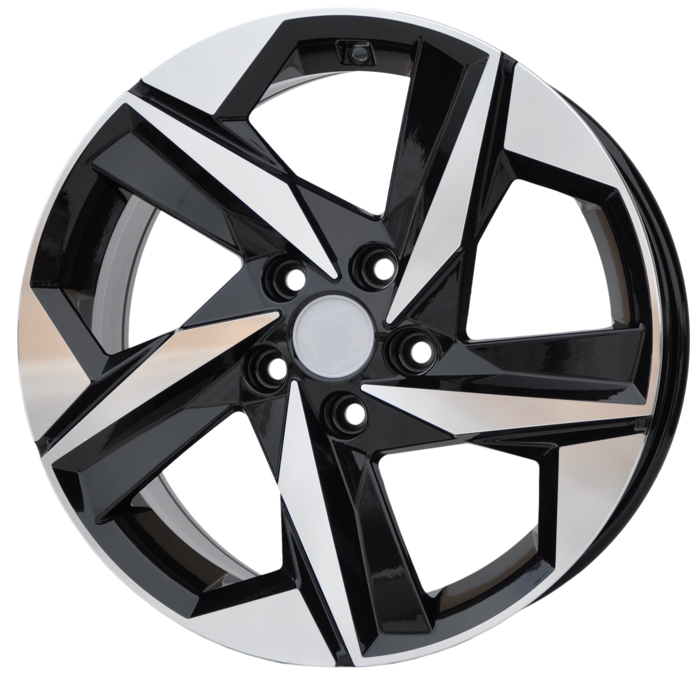 PDW 1622 Alufælge 17" 5x114.3 ET51 – Poleret/sort (sæt á 4)