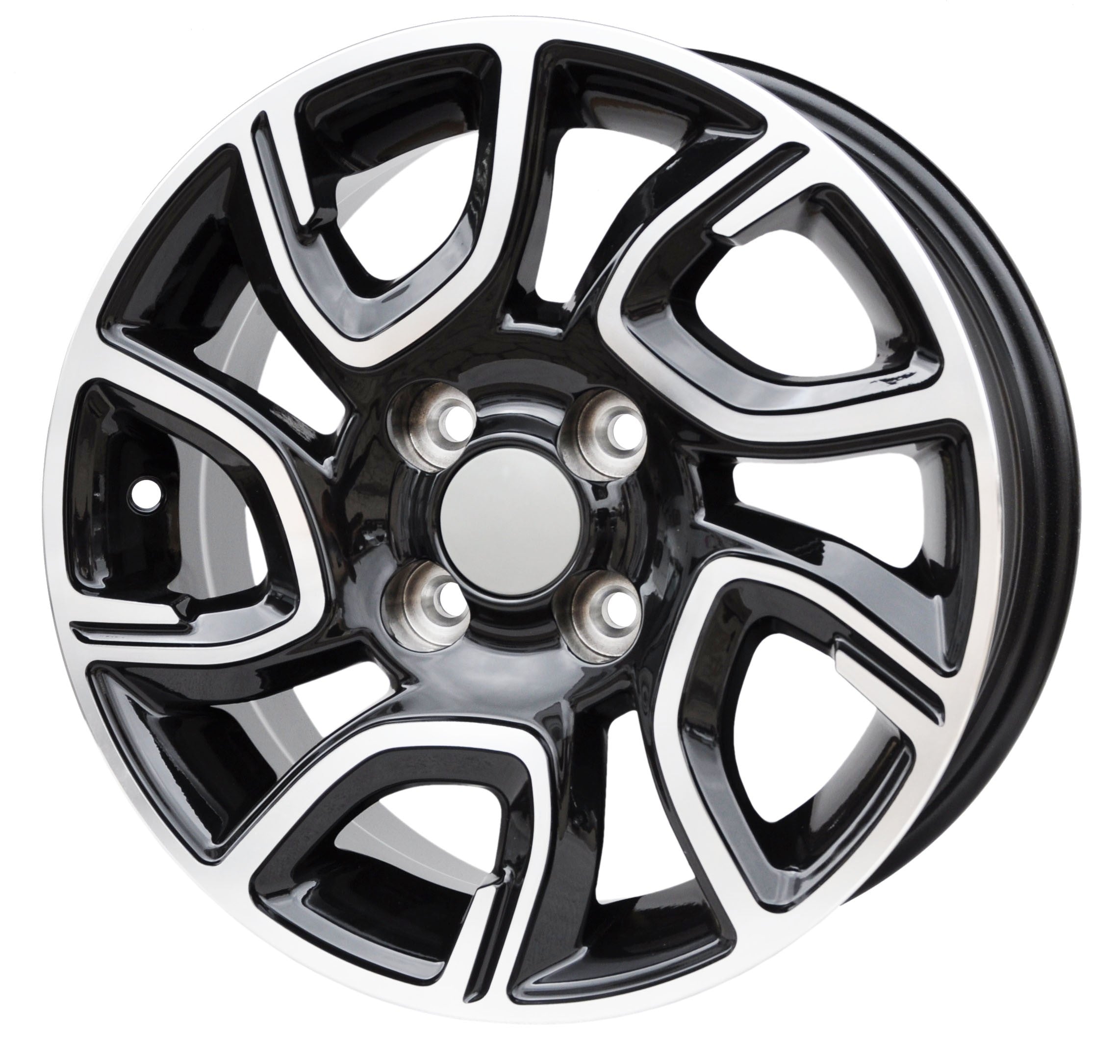 PDW 186 Alufælge 14" 4x100 ET35 – Poleret/sort (sæt á 4)