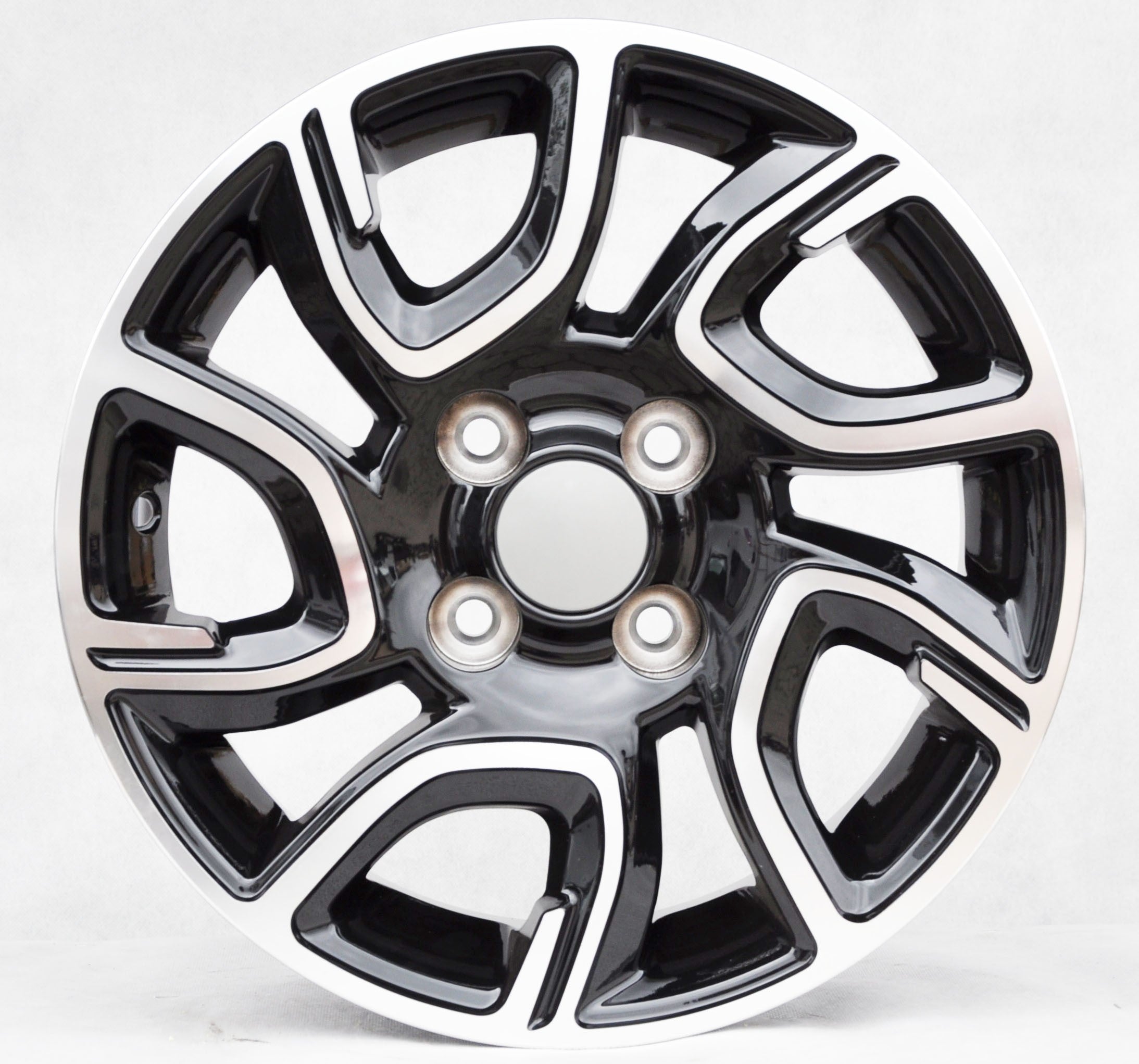 PDW 186 Alufælge 14" 4x100 ET35 – Poleret/sort (sæt á 4)