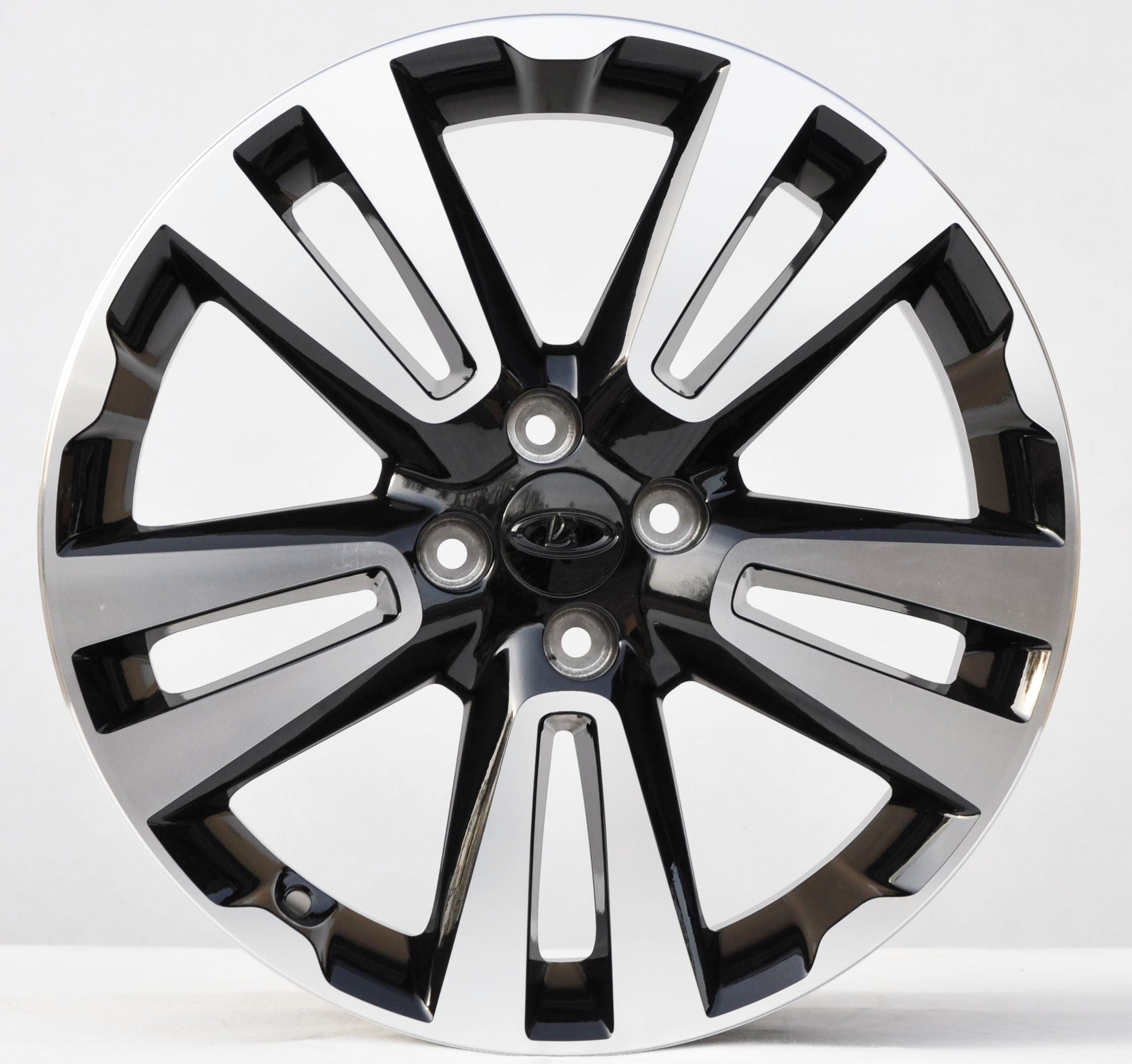 PDW 2093 Alufælge 17" 4x100 ET43 – Poleret/sort (sæt á 4)