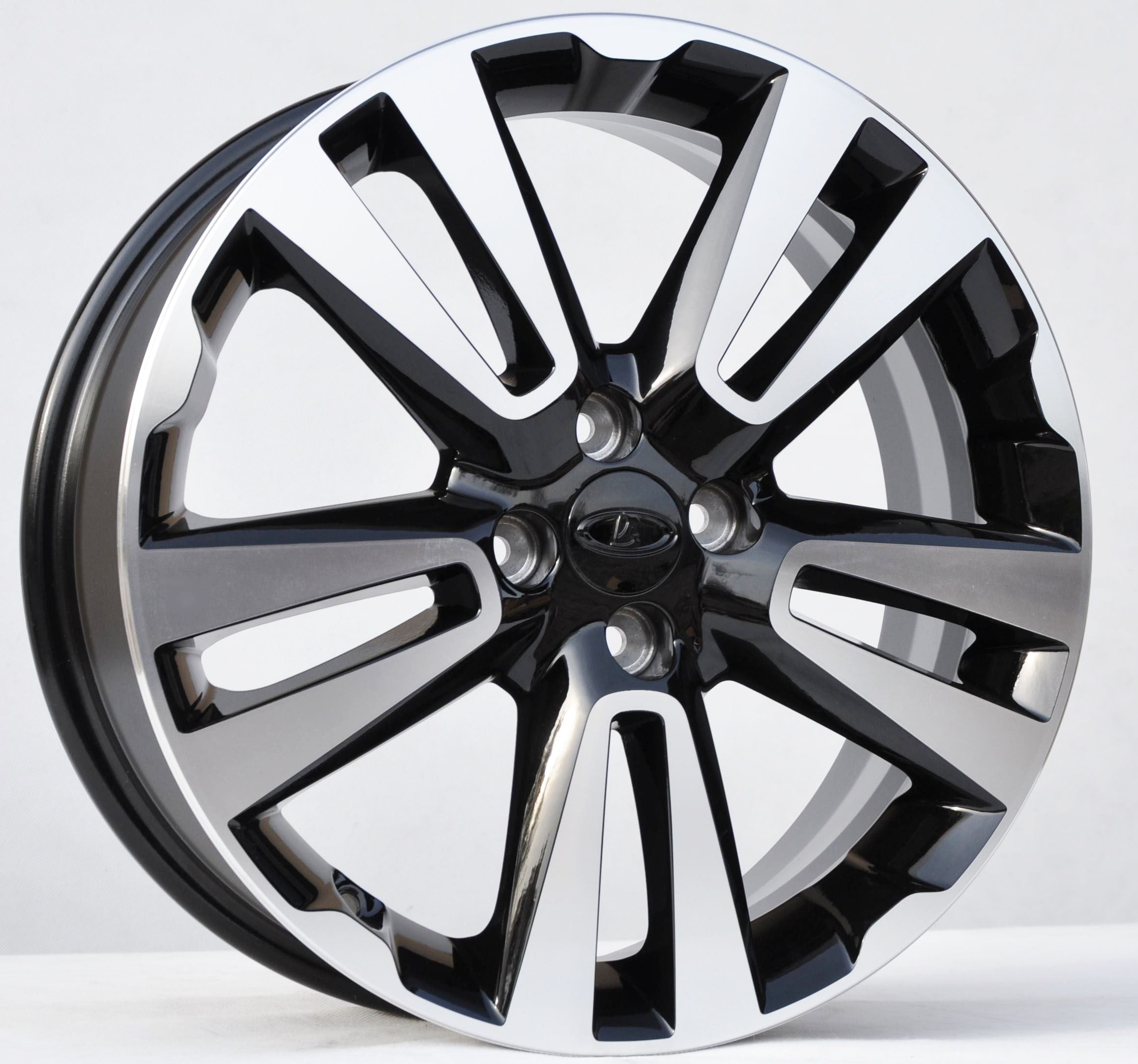 PDW 2093 Alufælge 17" 4x100 ET43 – Poleret/sort (sæt á 4)
