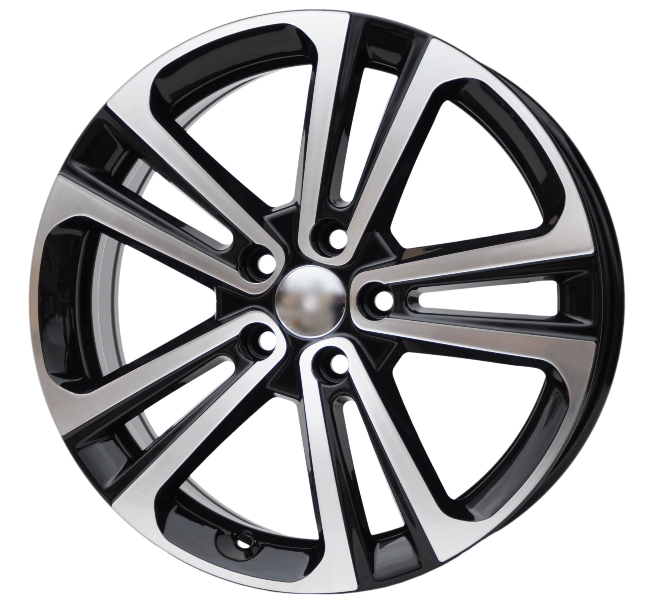 PDW 5959 Alufælge 17" 5x108 ET50 – Poleret/sort (sæt á 4)