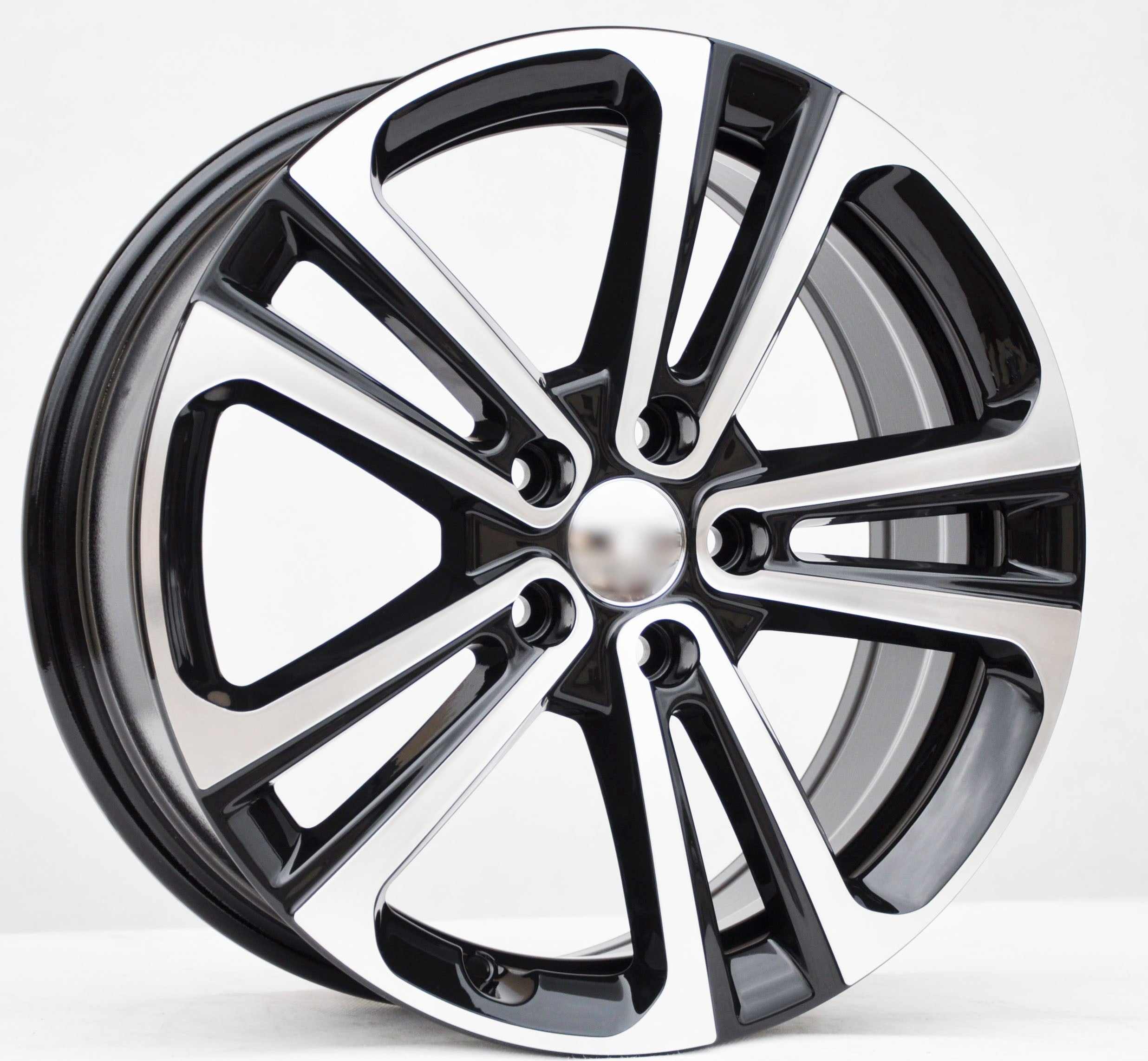 PDW 5959 Alufælge 17" 5x108 ET50 – Poleret/sort (sæt á 4)