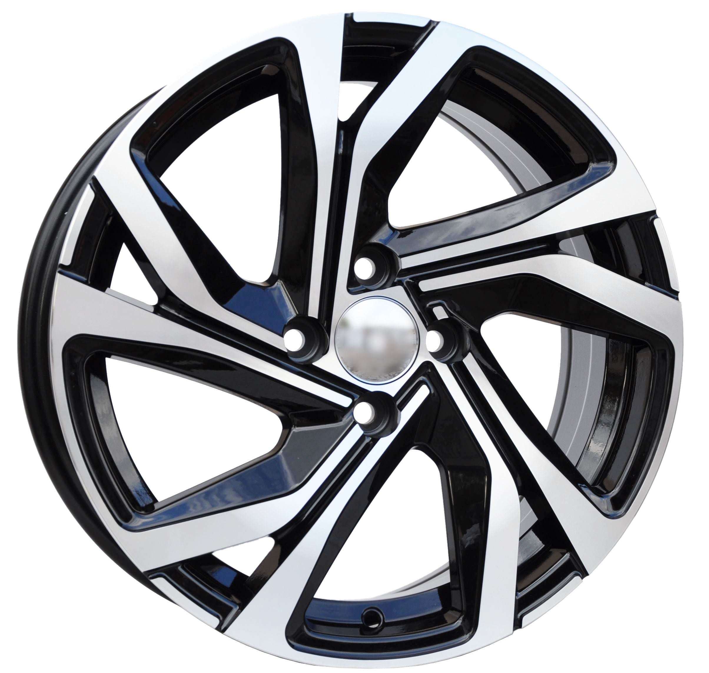 PDW 5762 Alufælge 15" 4x100 ET40 – Poleret/sort (sæt á 4)