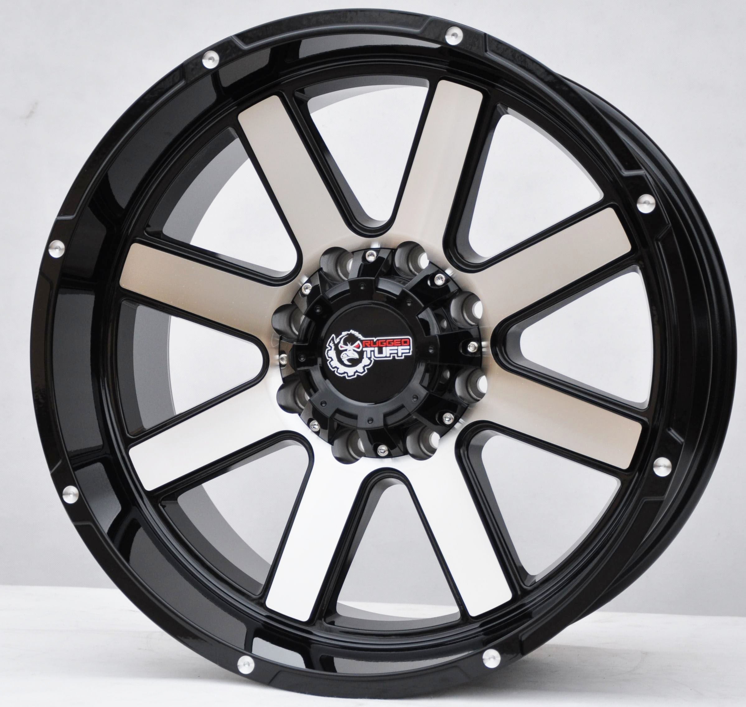PDW 409 Alufælge 20" 8x165.1 ET-18 – Poleret/sort (sæt á 4)