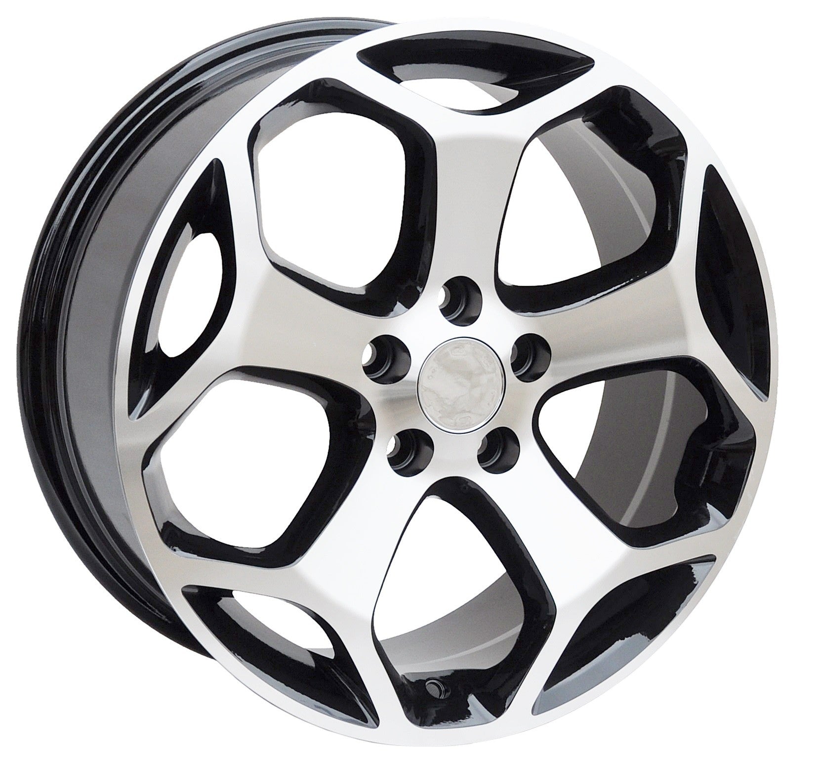 PDW 871/507 Alufælge 16" 5x108 ET50 – Poleret/sort (sæt á 4)