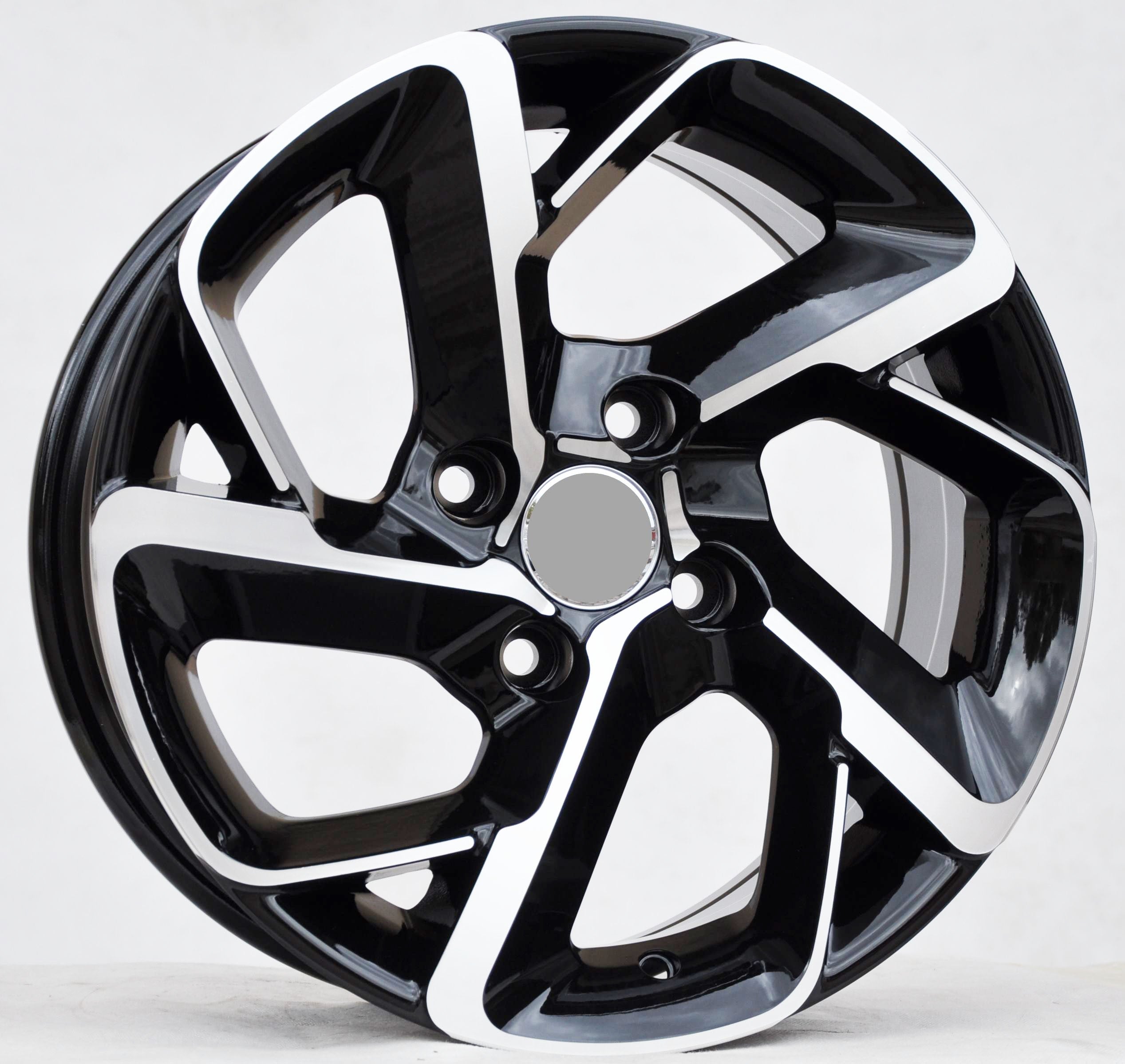 PDW 5714 Alufælge 16" 4x108 ET25 – Poleret/sort (sæt á 4)
