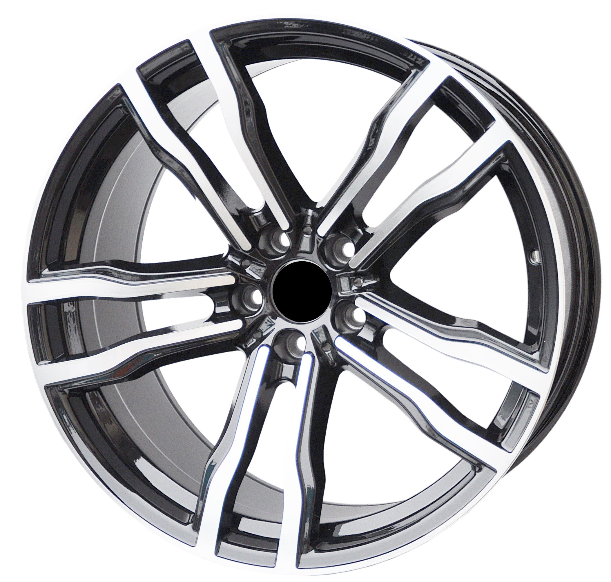 PDW BY588 Alufælge 19" 5x120 ET48 – Poleret/sort (sæt á 4)