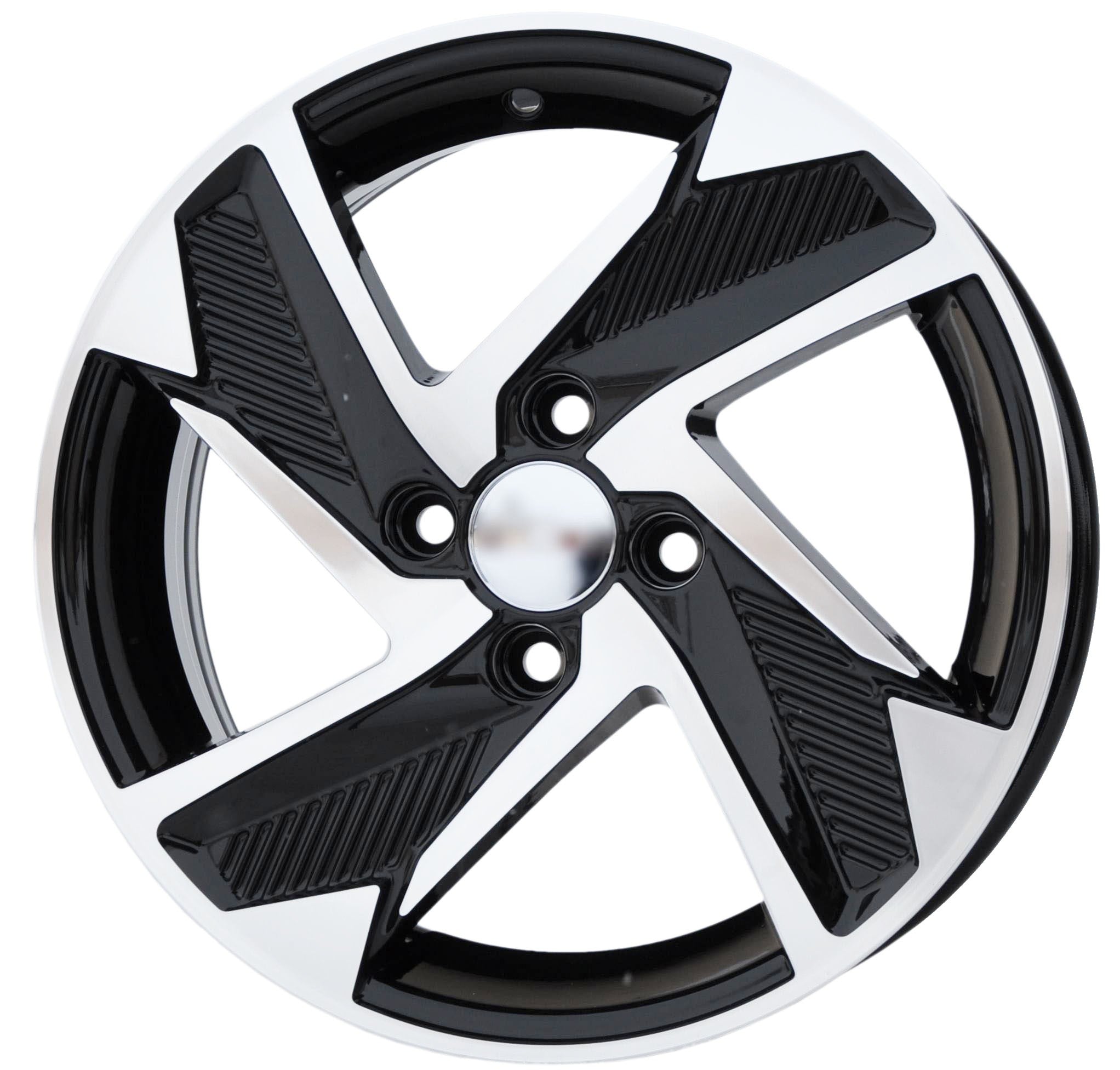 PDW 1169 Alufælge 15" 4x100 ET48 – Poleret/sort (sæt á 4)