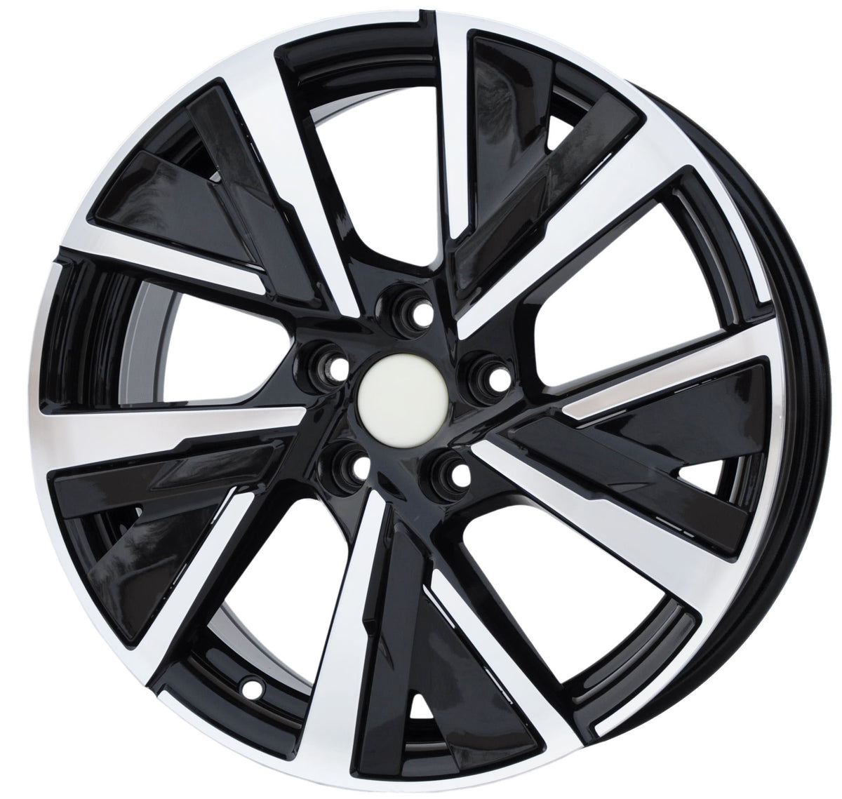 PDW 5906 Alufælge 17" 7J 5x108 ET44 – Poleret/sort (sæt á 4)