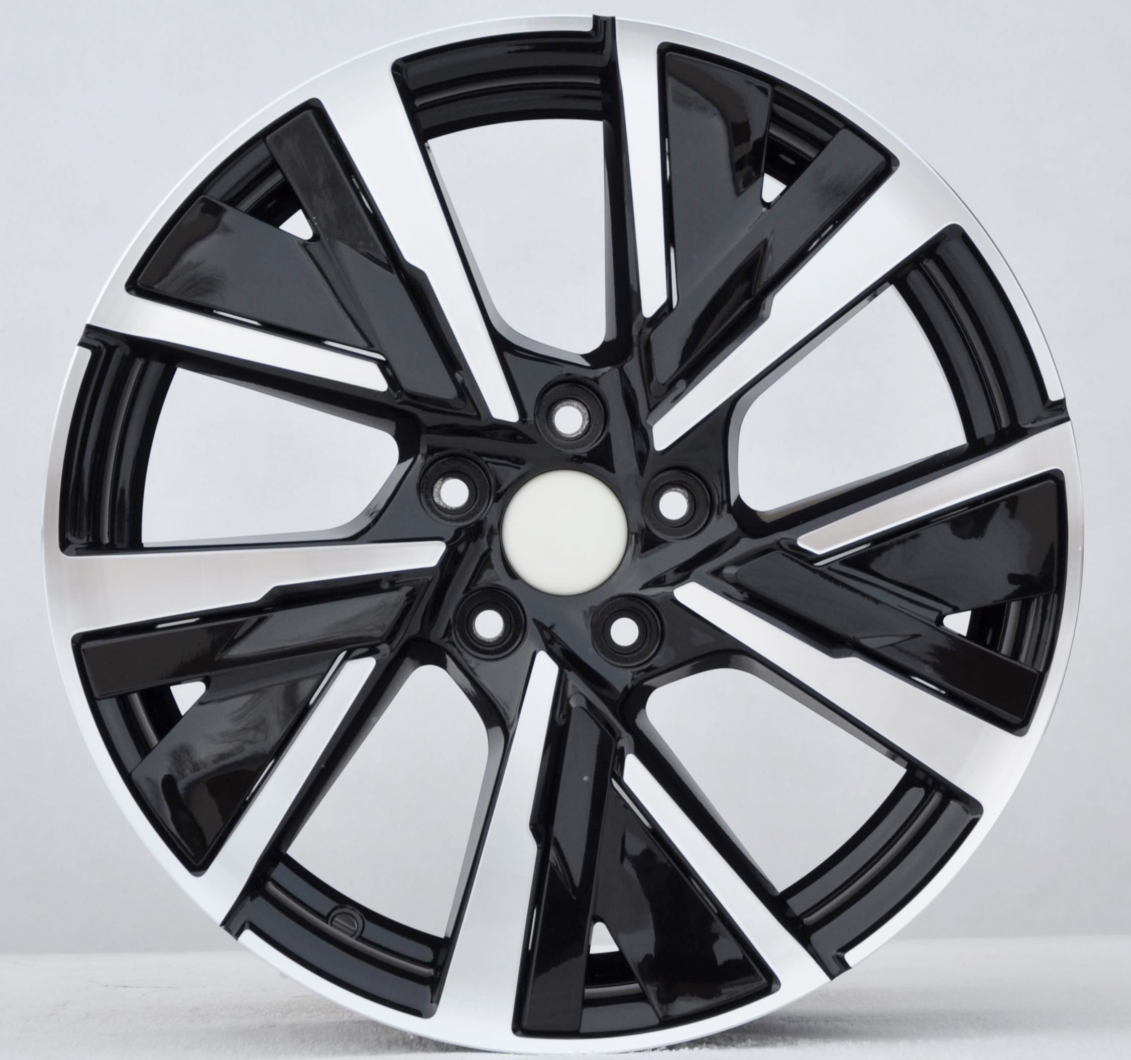 PDW 5906 Alufælge 17" 5x108 ET44 – Poleret/sort (sæt á 4)