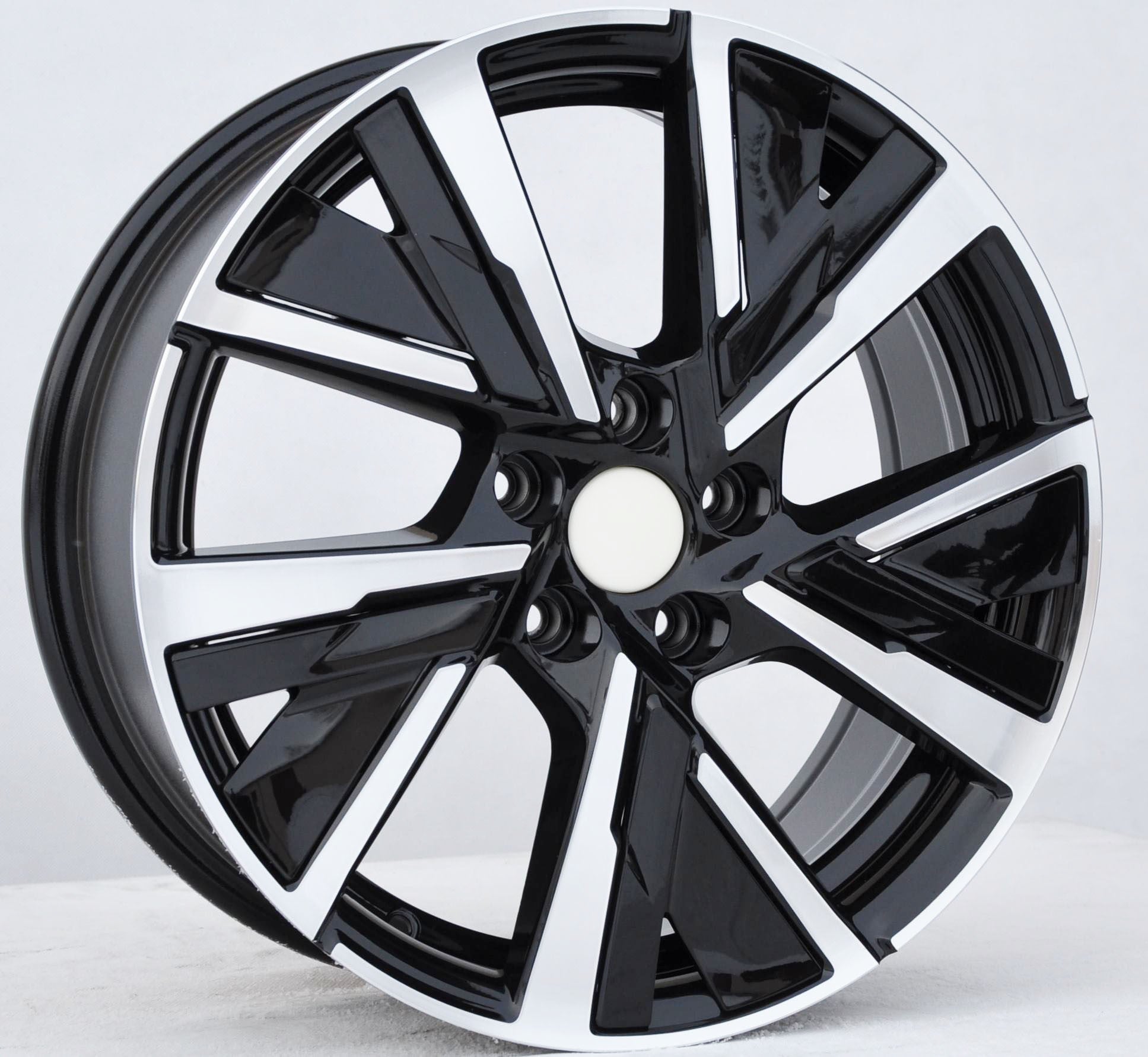 PDW 5906 Alufælge 17" 5x108 ET44 – Poleret/sort (sæt á 4)