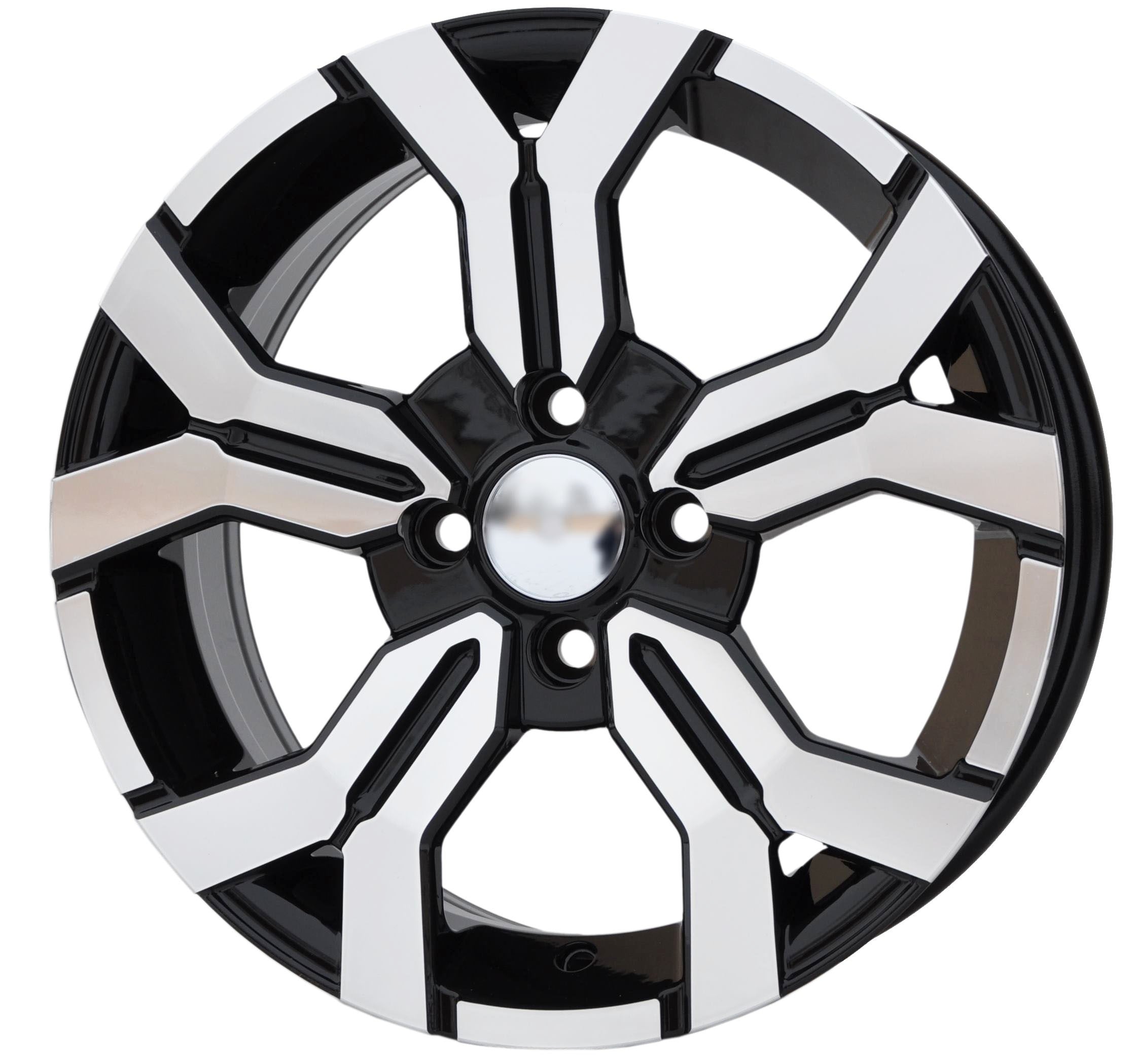 PDW 1110 Alufælge 16" 4x100 ET40 – Poleret/sort (sæt á 4)