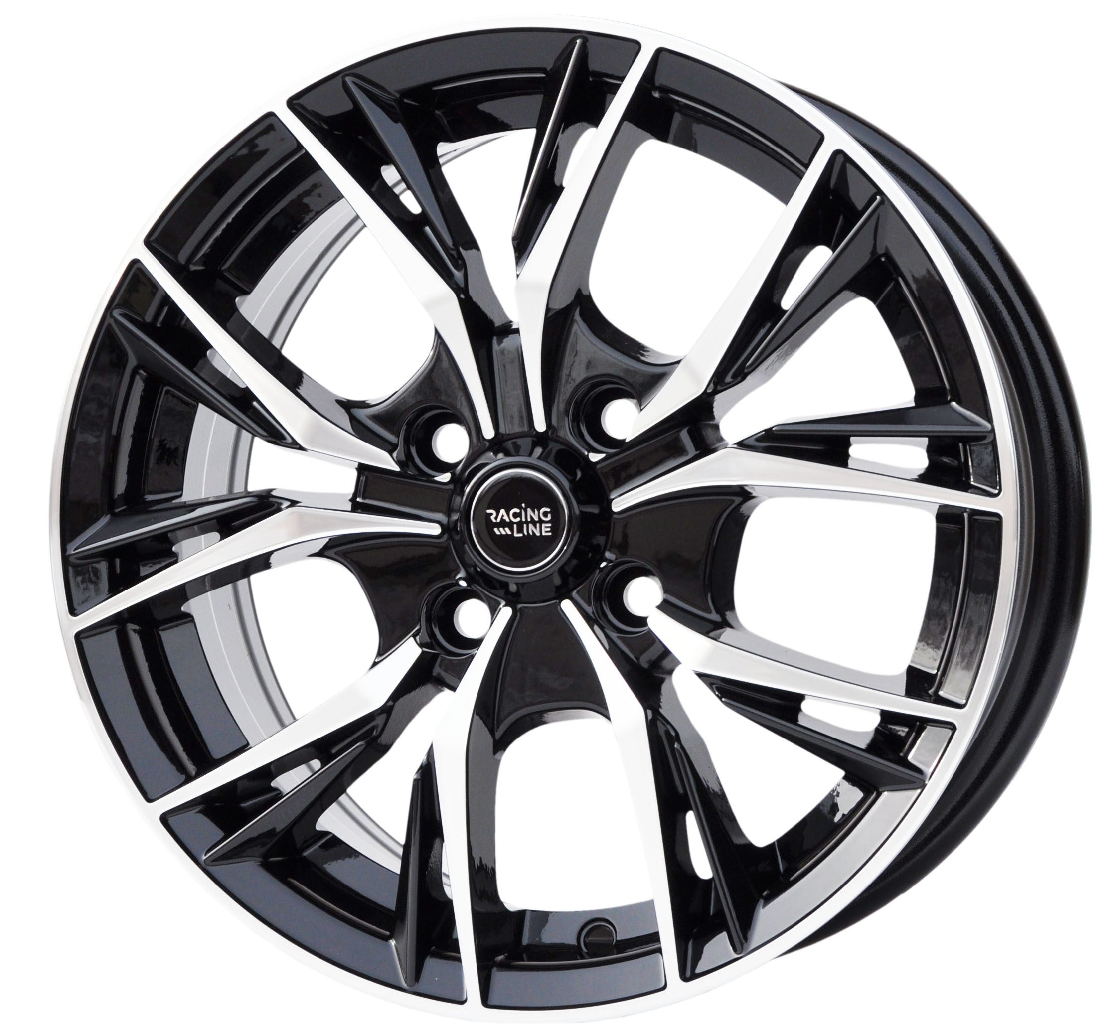 PDW 5400 Alufælge 14" 4x100 ET40 – Poleret/sort (sæt á 4)