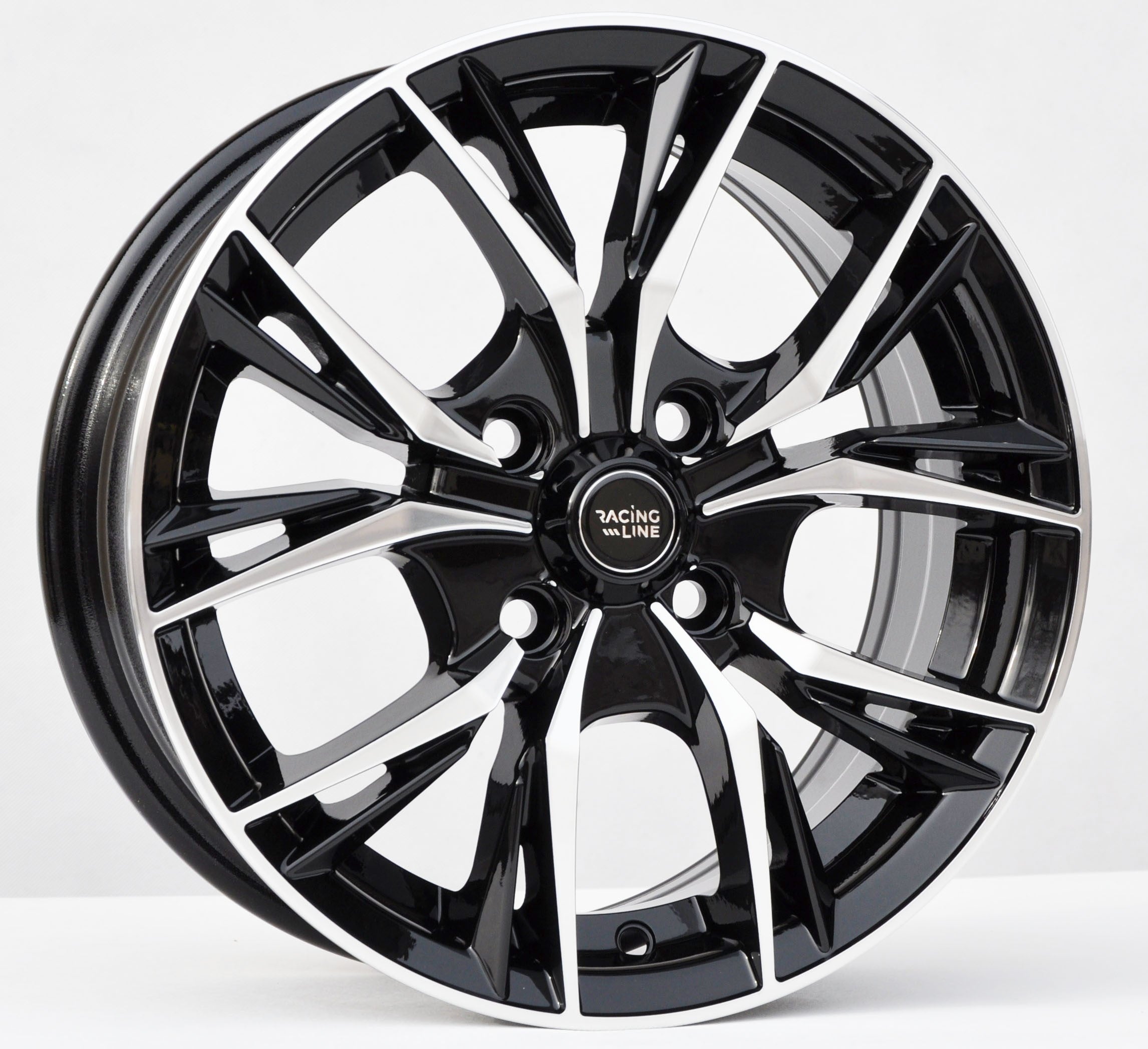 PDW 5400 Alufælge 14" 4x100 ET40 – Poleret/sort (sæt á 4)