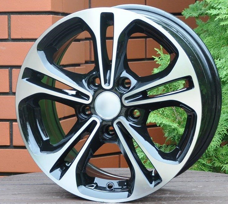 PDW 5208 Alufælge 15" 5x114.3 ET45 – Poleret/sort (sæt á 4)