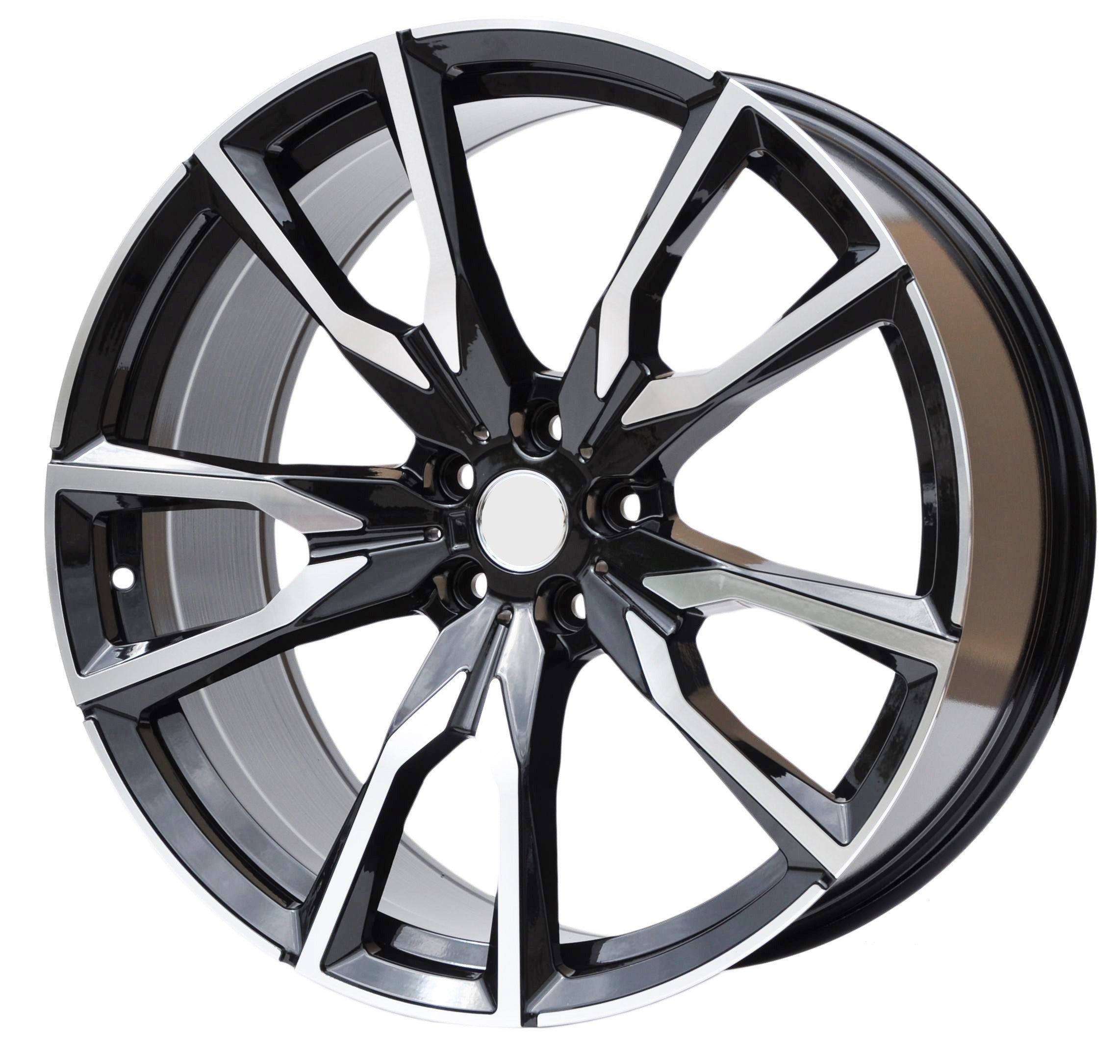 PDW FE221 Alufælge 22" 5x112 ET32 – Poleret/sort (sæt á 4)