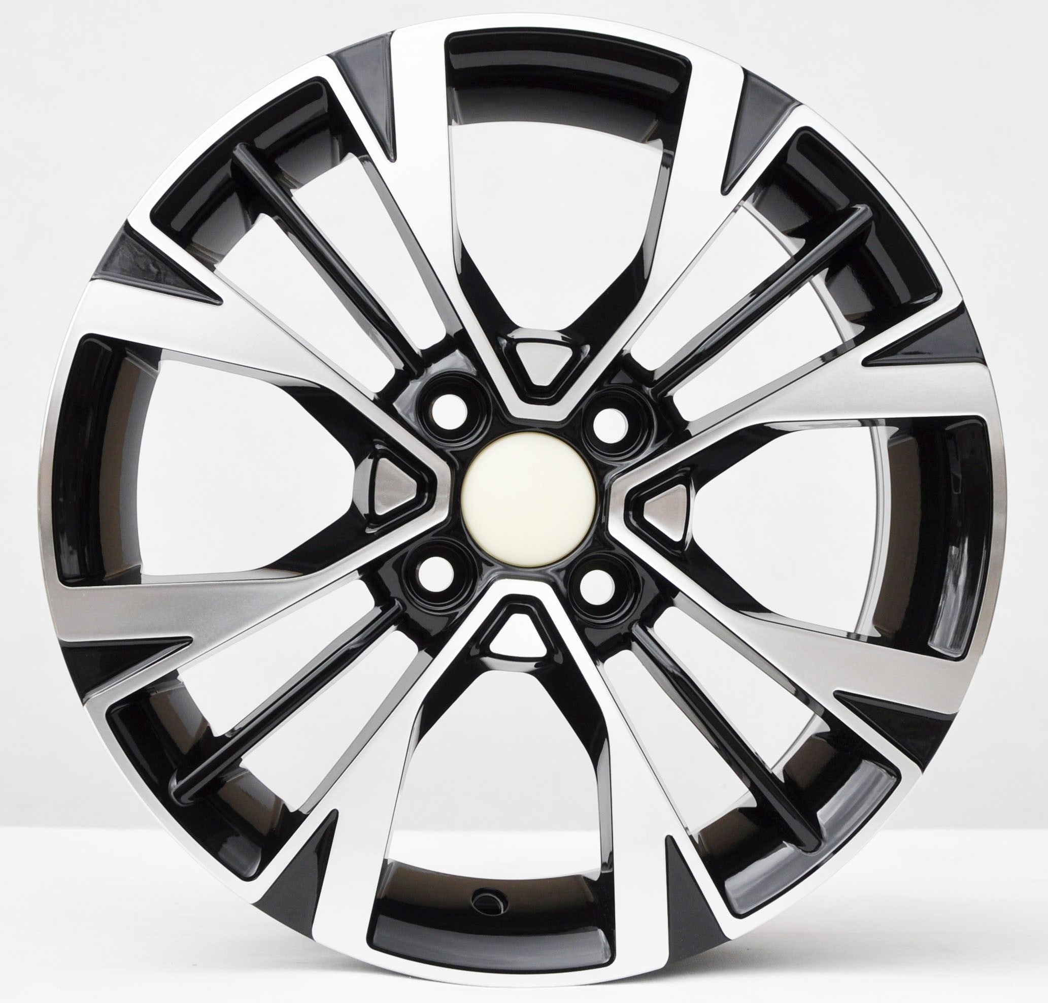 PDW 1127/2285 Alufælge 14" 4x100 ET40 – Poleret/sort (sæt á 4)