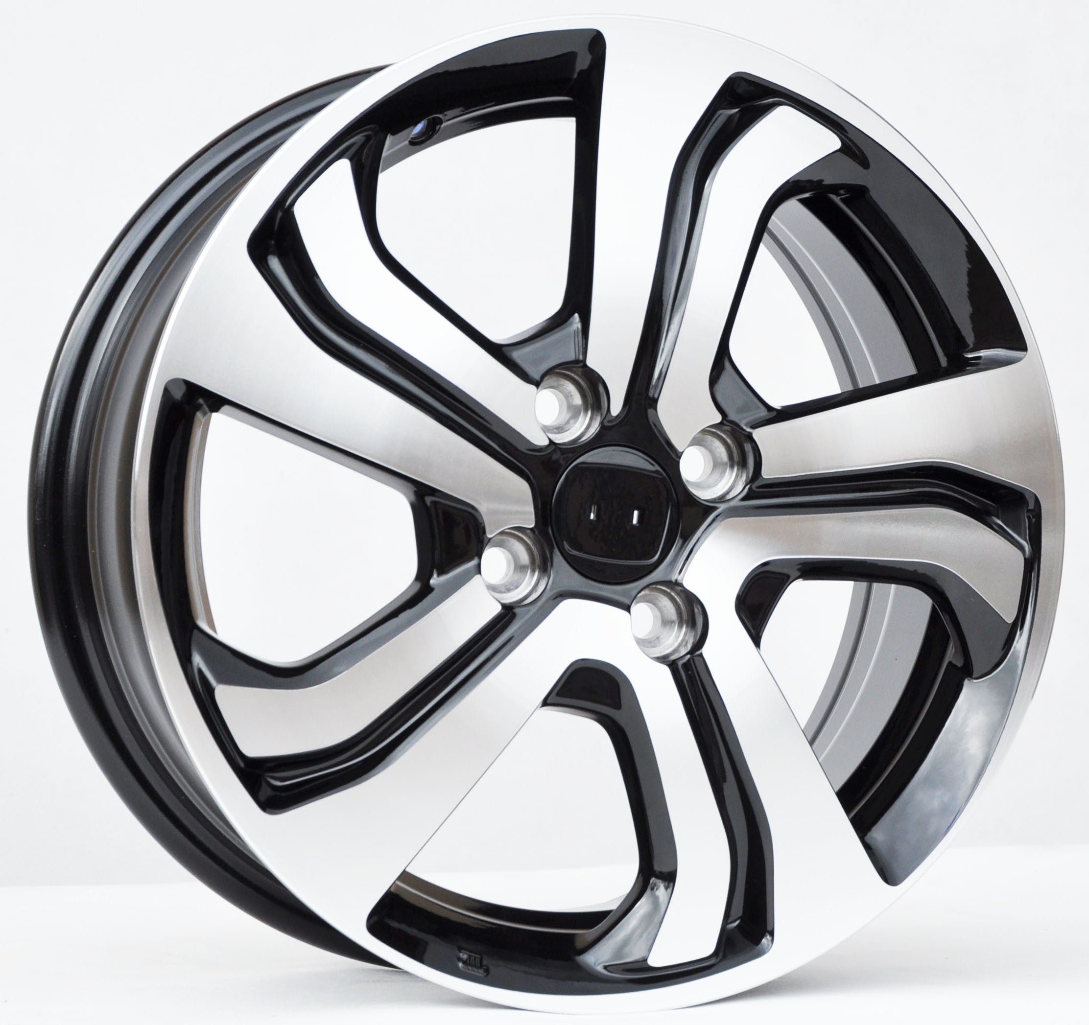 PDW 1236 Alufælge 15" 4x100 ET53 – Poleret/sort (sæt á 4)